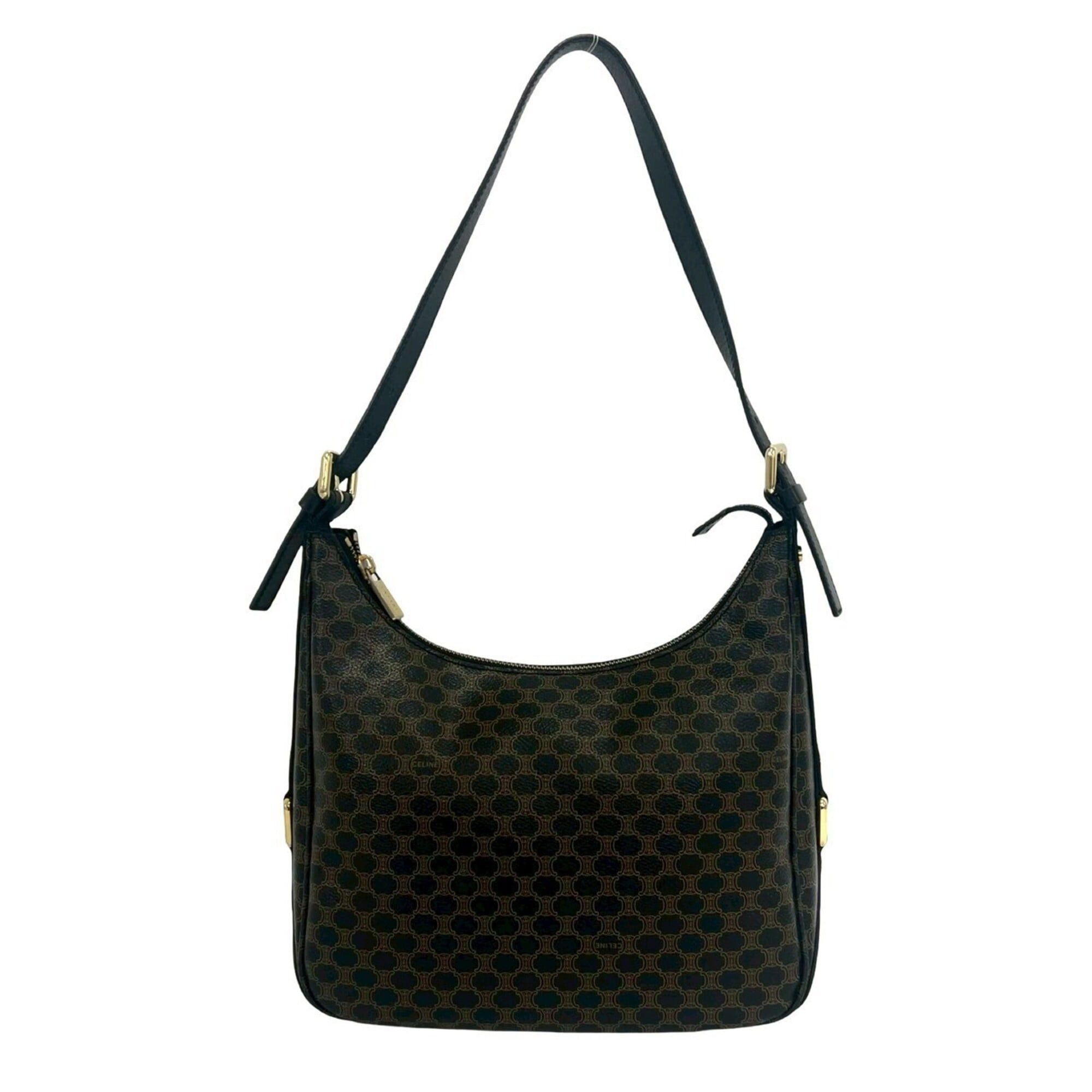 Celine CELINE Macadam Blazon Triomphe Logo Pattern Leather Semi-Shoulder Bag Tote Black 28400 Size ONE SIZE - 1 Thumbnail