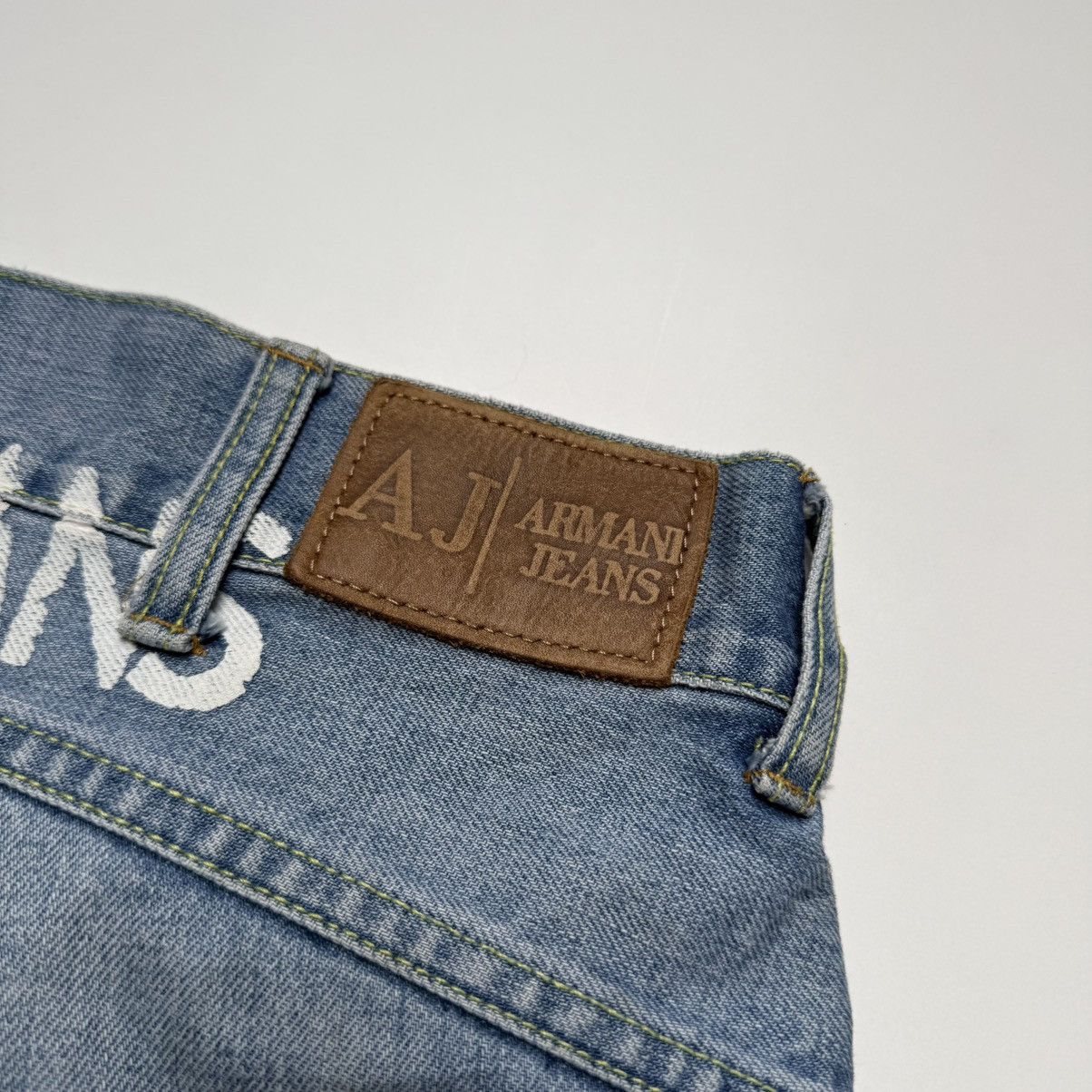 Armani Vintage armani big logo indigo series baggy faded jeans Size US 34 / EU 50 - 4 Thumbnail