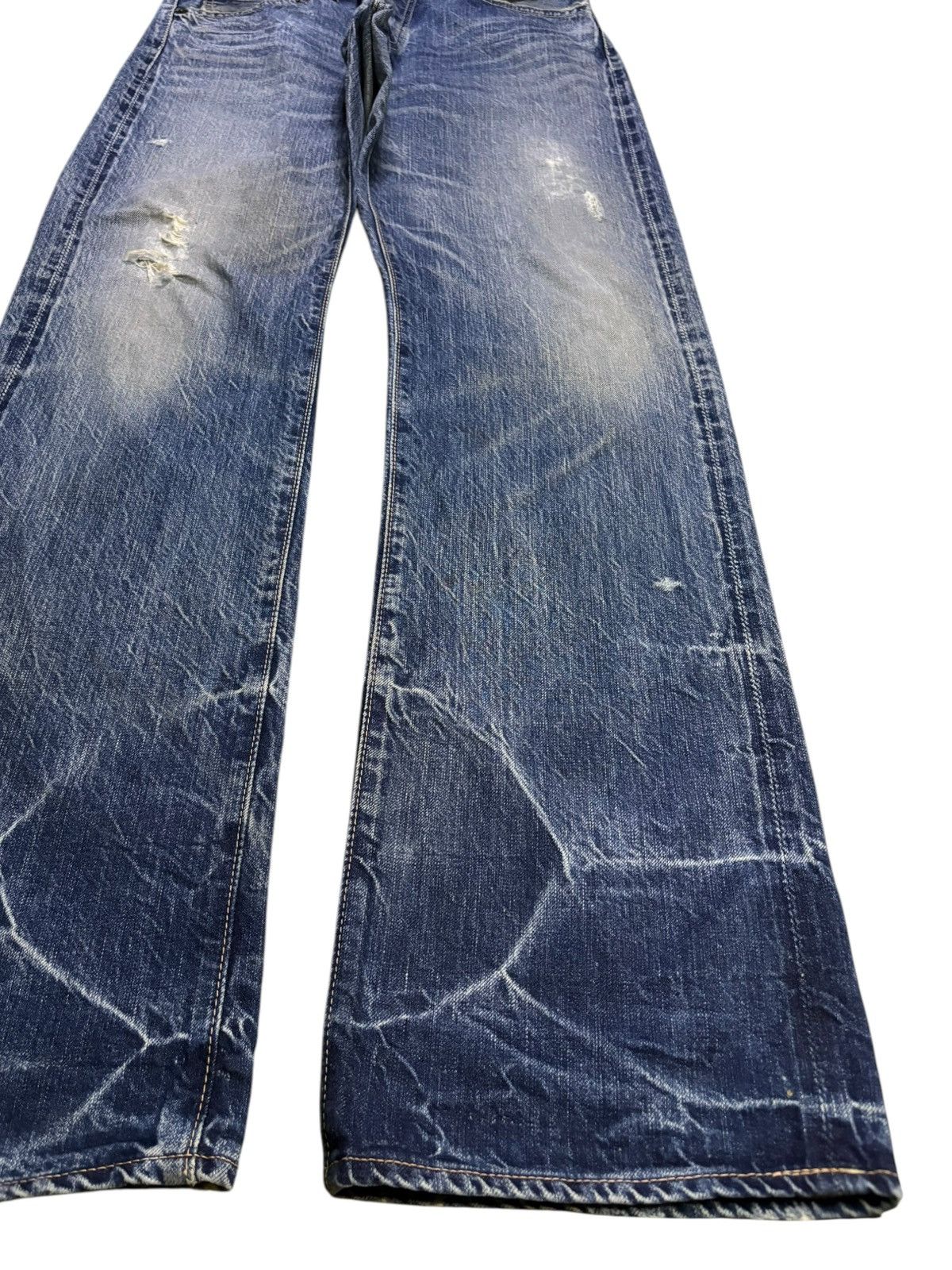 Johnbull Vintage Johnbull Selvedge Mud Wash Distress Baggy Jeans Size US 32 / EU 48 - 7 Thumbnail