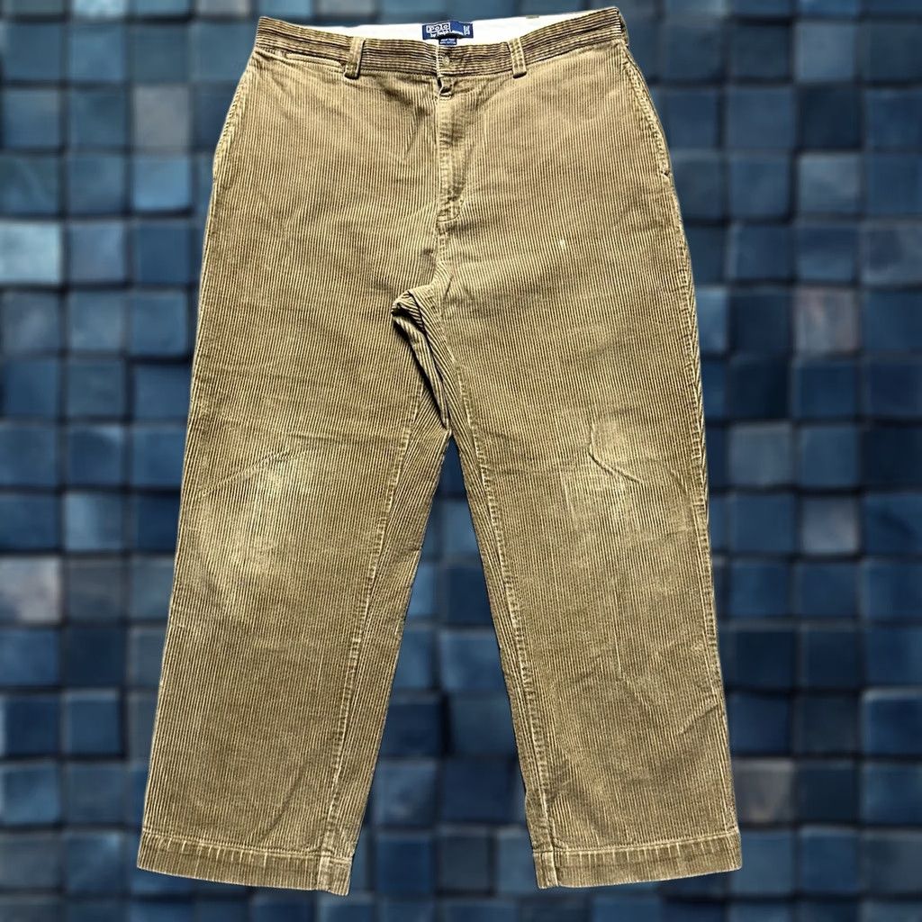 Polo Ralph Lauren Polo Ralph Lauren Pants Mens 38x30 (36x28) Philip Corduroy Pleated Tan Brown GUC Size US M / EU 48-50 / 2 - 1 Thumbnail