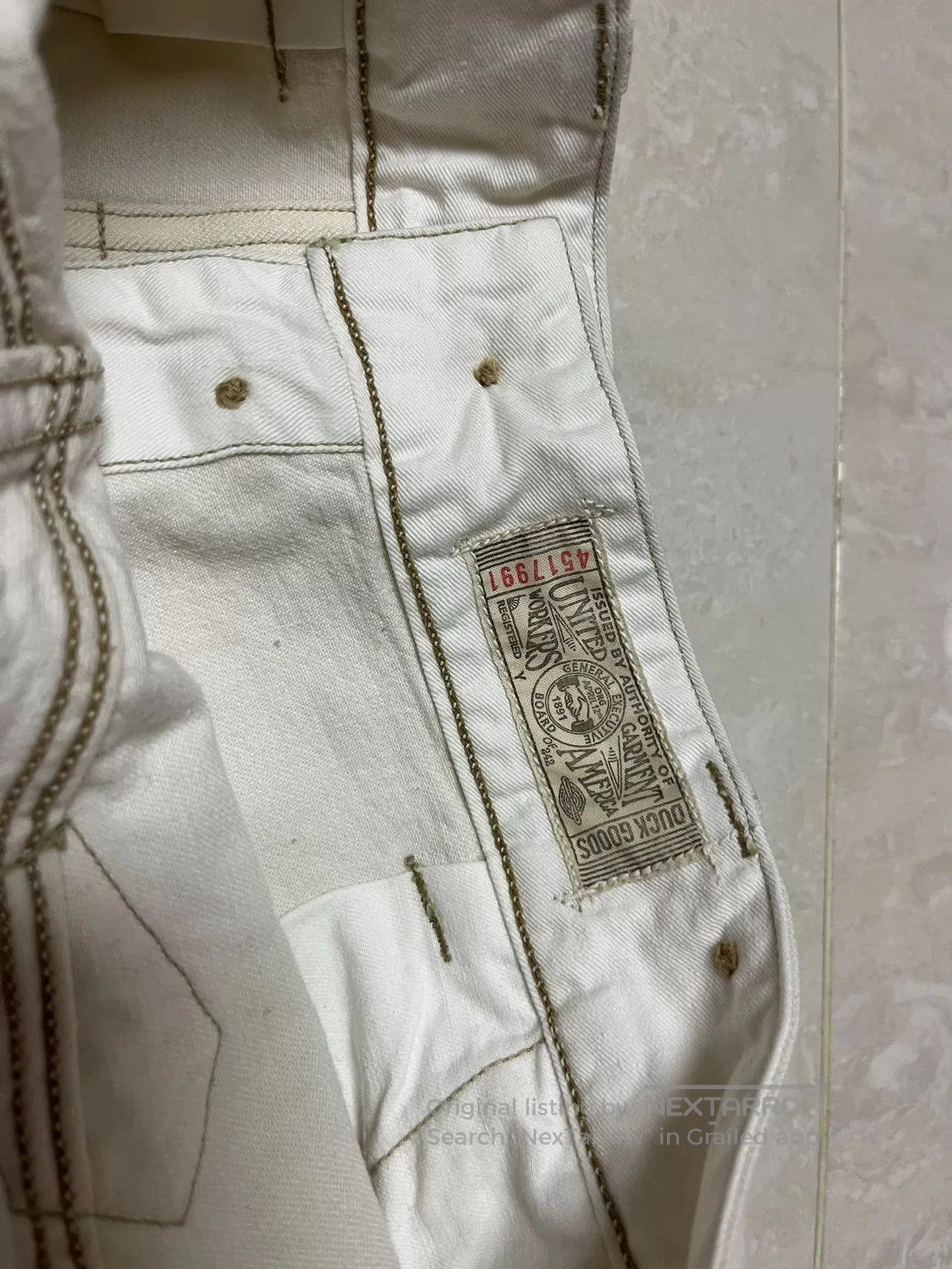 Freewheelers Freewheelers White Mid-rise Straight Leg Pants. Size US 30 / EU 46 - 6 Thumbnail