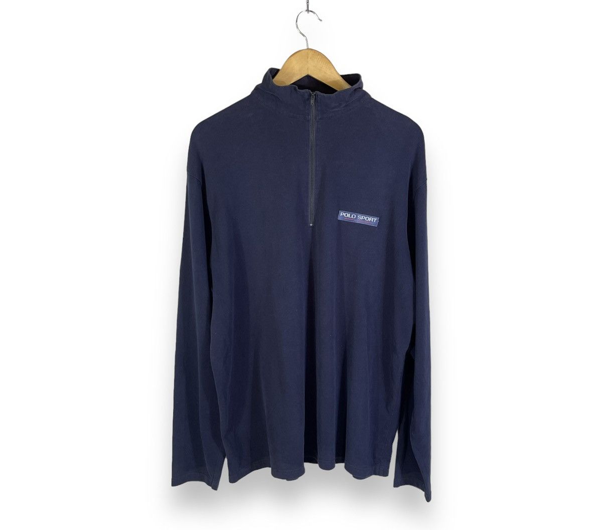 Polo Ralph Lauren × Vintage Vintage 90s Polo Sport Half Zipper Mockneck Shirt Size US XL / EU 56 / 4 - 1 Thumbnail