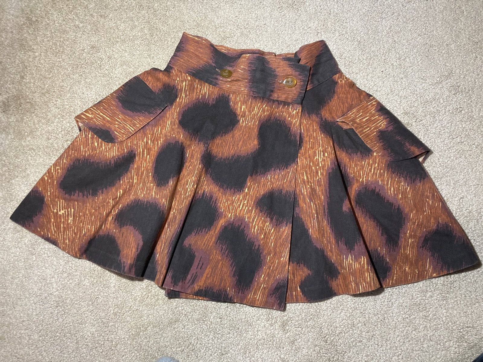 image of Ss94 Vivienne Westwood Leopard Skirt 90's 1994 Cafe Society, Women's (Size 26)