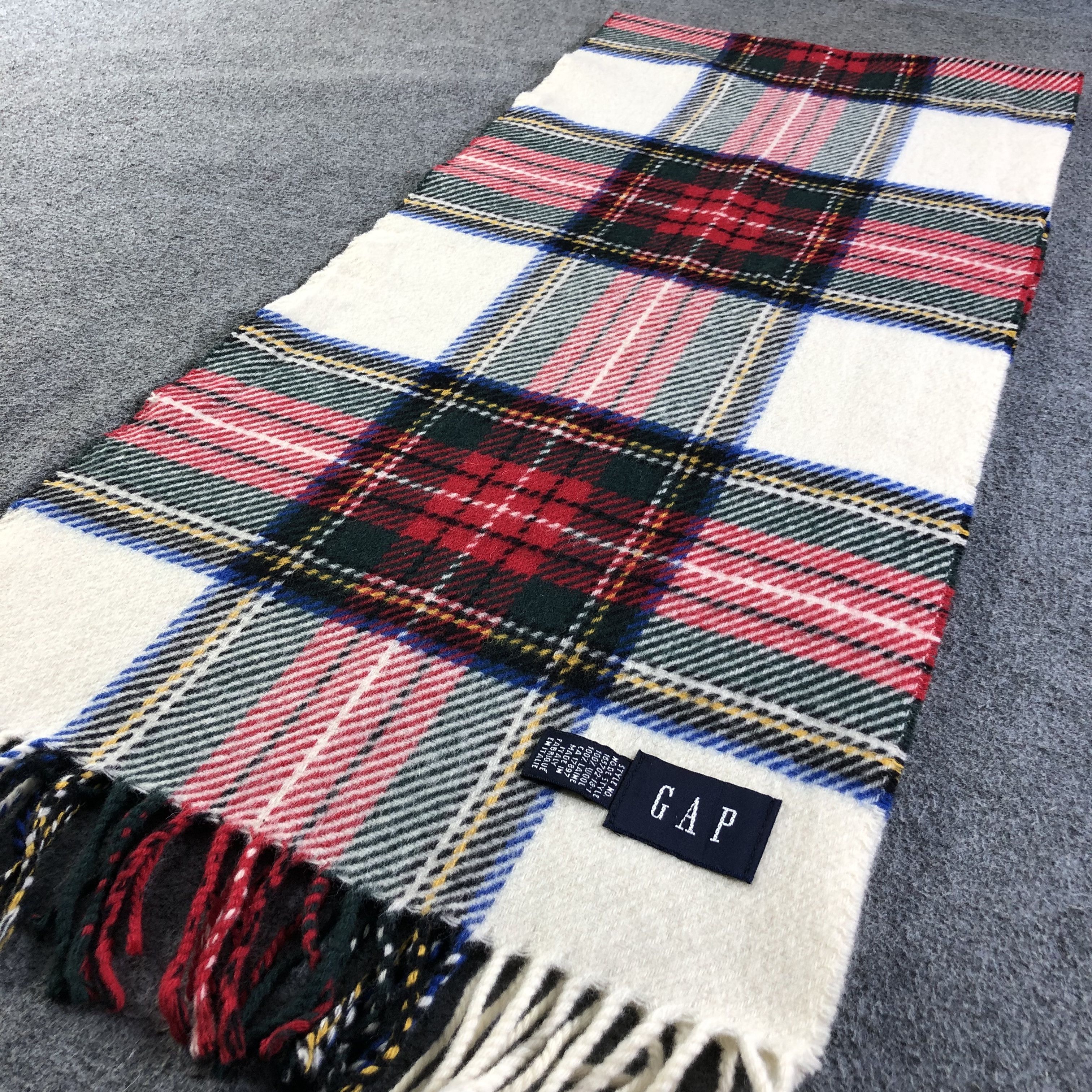 Gap Gap Tartan Wool Scarf Muffler V2033 Size ONE SIZE - 3 Thumbnail