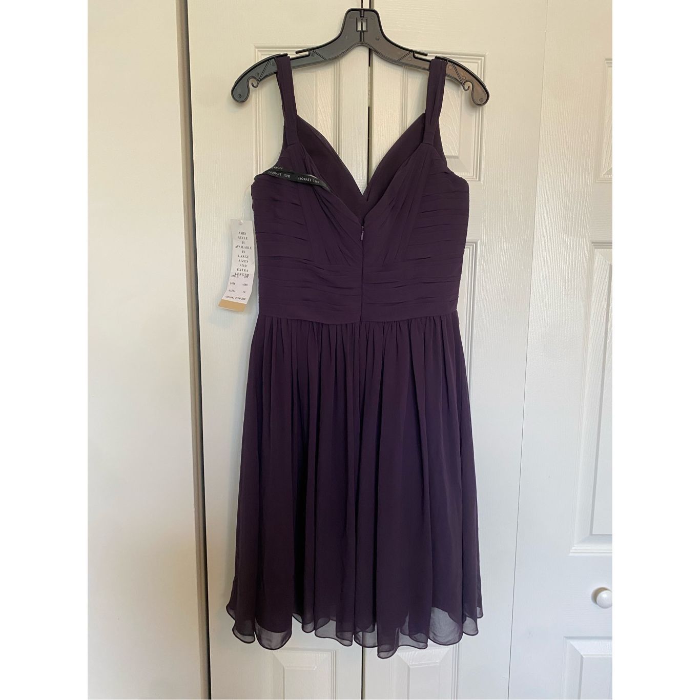 Billy Hill Bill Levkoff NWT Bridesmaid Chiffon Short Dress in Plum Purp Size L / US 10 / IT 46 - 4 Thumbnail