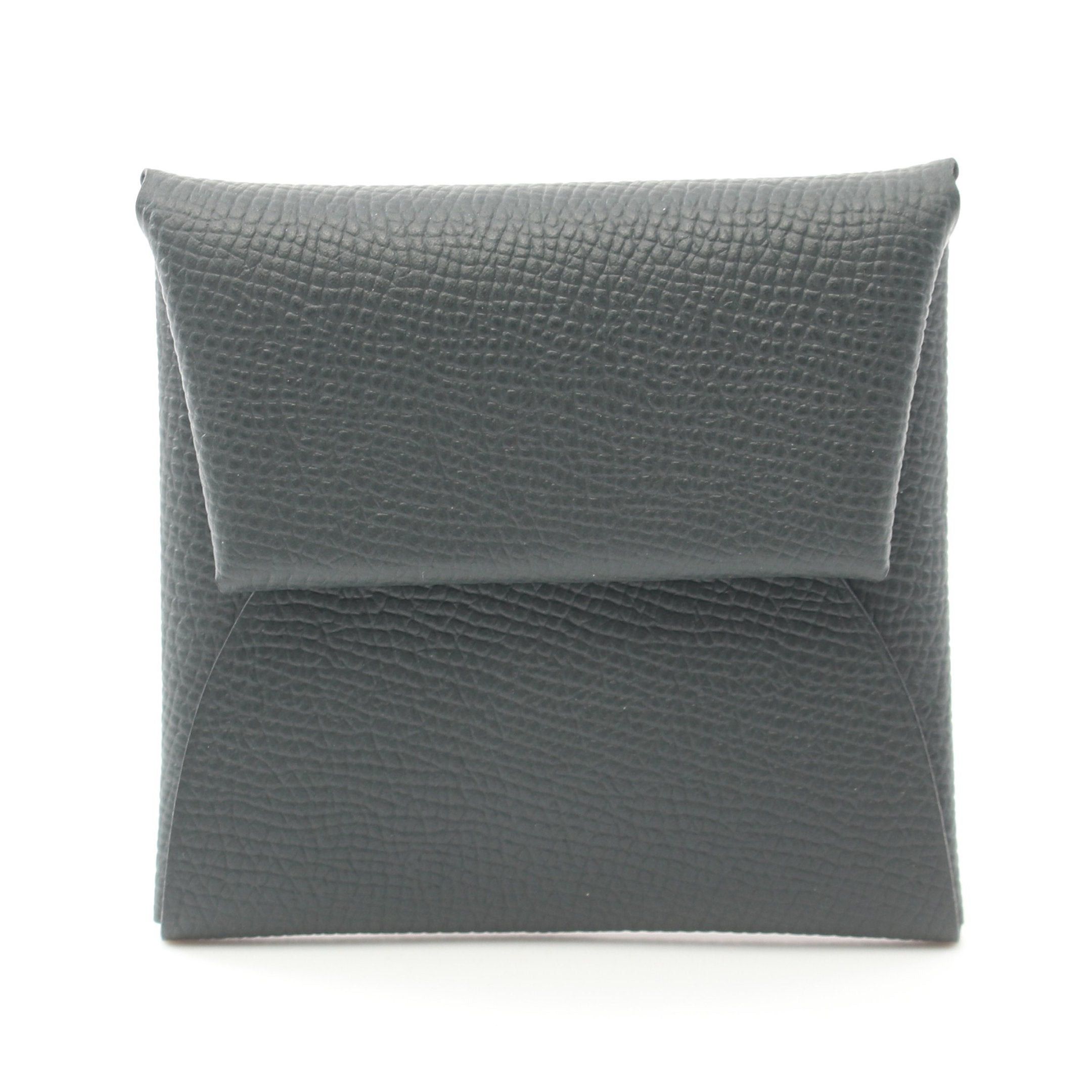 Hermes Hermes Bastia Coin Purse Veau Epsom Gray Green Silver Hardware Double Engraved Size ONE SIZE - 1 Thumbnail