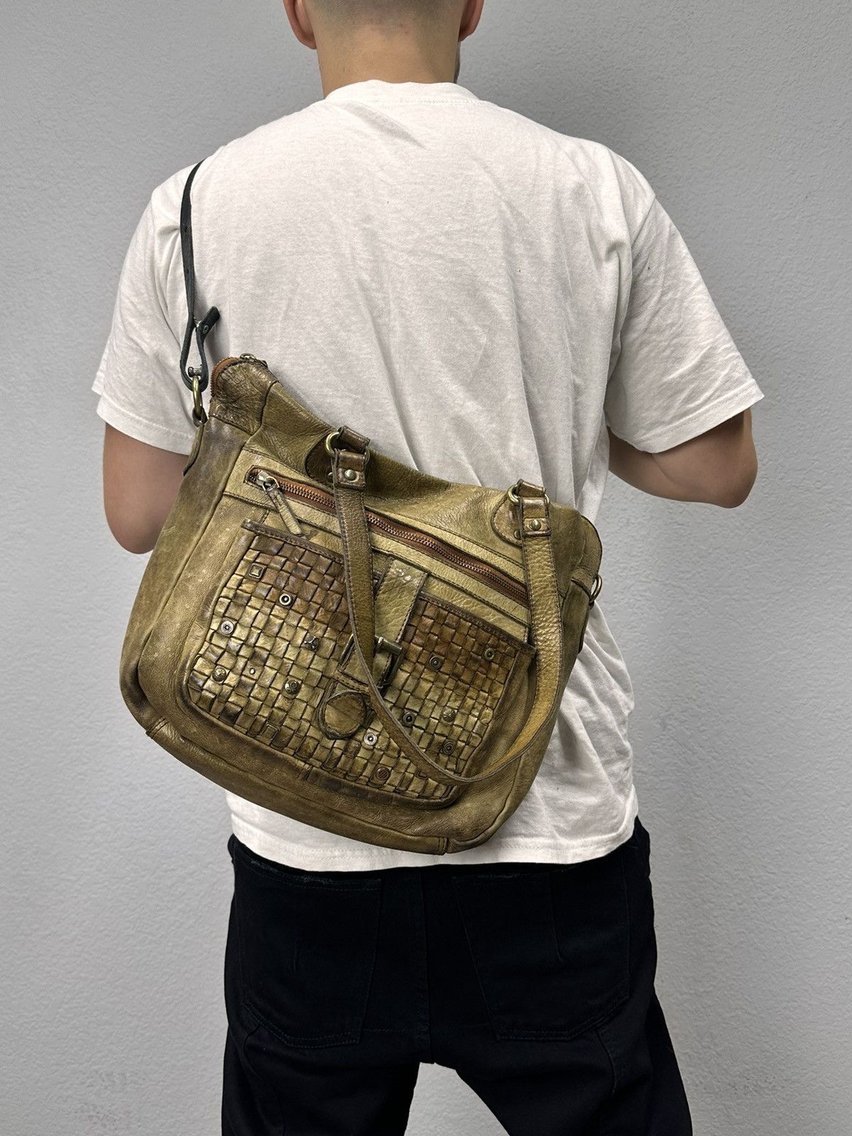 A.S.98 Vintage AS 98 Metal Zip Design Leather Bag Dolce Gabbana GOA Size ONE SIZE - 15 Thumbnail