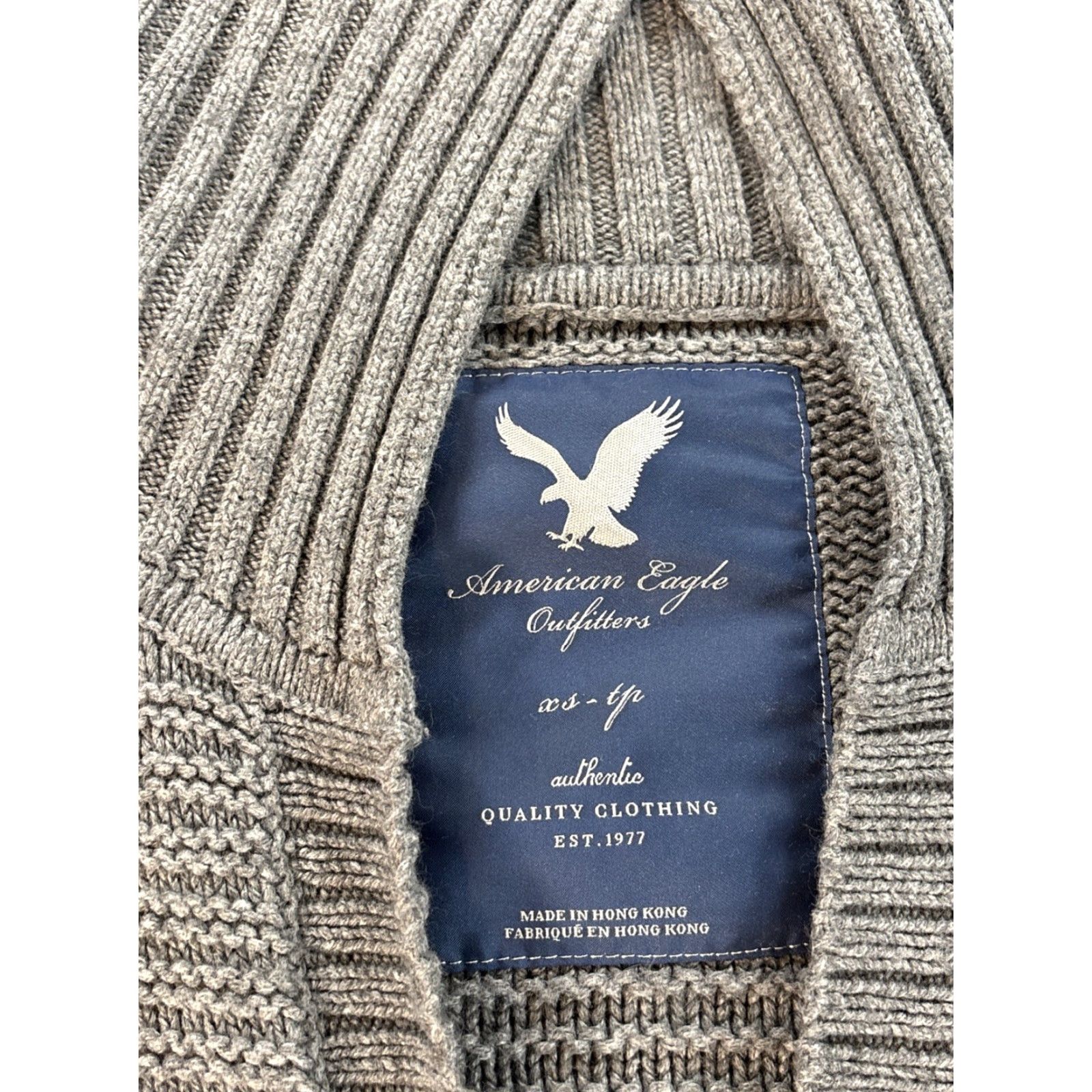 American Eagle Outfitters VINTAGE American Eagle Outfitters Cardigan Sweater Womens XS Gray Chunky-Knit V-Neck Long Sleeve ESP Bellaswan Y2K Size XS / US 0-2 / IT 36-38 - 4 Thumbnail