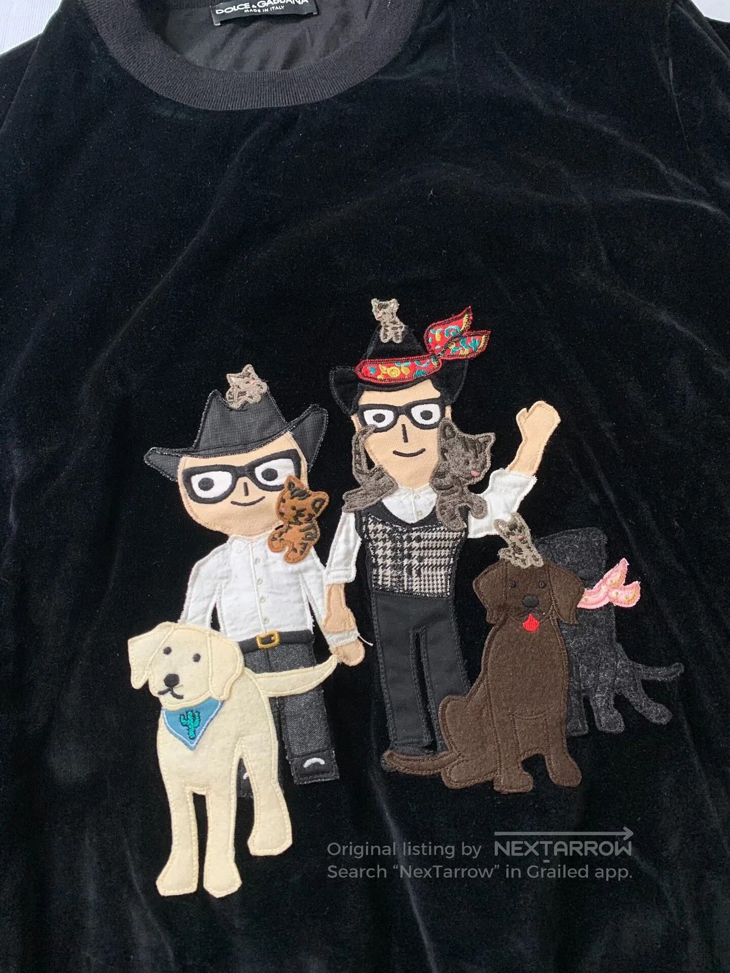 Dolce & Gabbana Dolce & Gabbana Velvet Family Patch Sweatshirt. Size US S / EU 44-46 / 1 - 3 Thumbnail