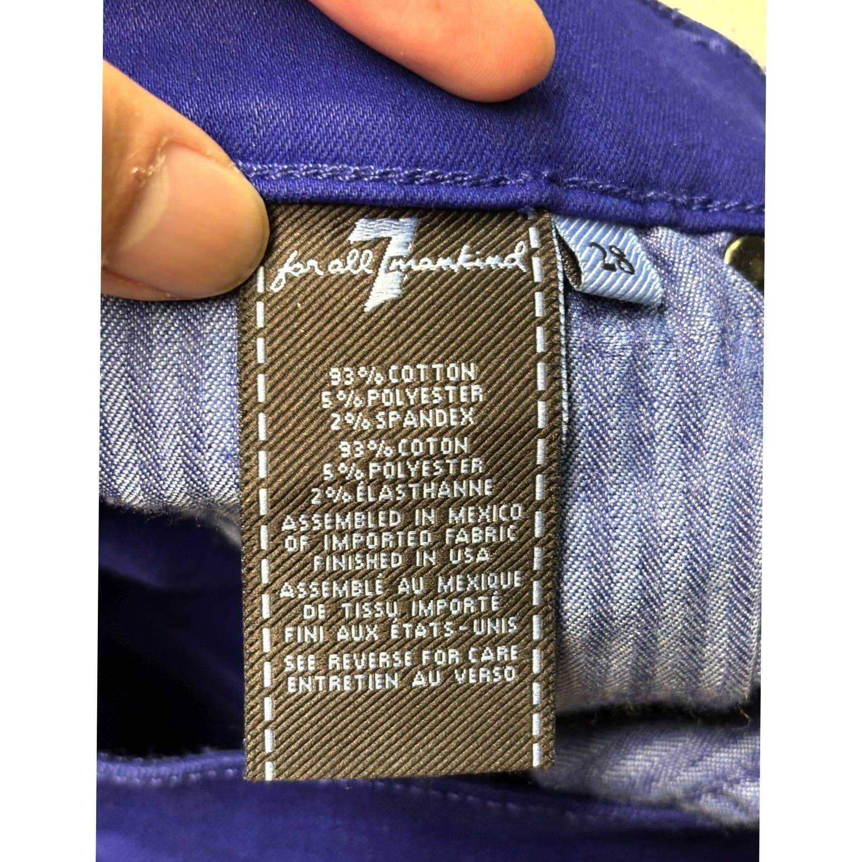 7 For All Mankind 7 For All Mankind Royal Blue Skinny Jeans Women's 28x28 Denim Zipper Button Stretch Pockets Slim Rise Mid 8.5-10.5 Solid 5-Pocket Paxtyn Jeans Womens Size 28" / US 6 / IT 42 - 6 Thumbnail