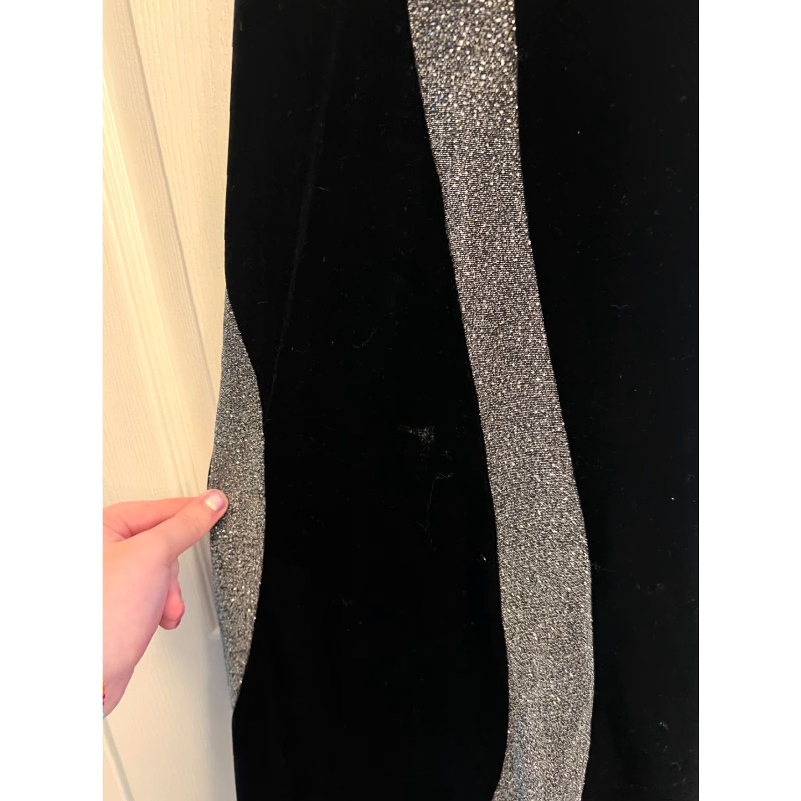 Vintage Jump By Wendy Chaitin Maxi Evening Dress Black Glitter Crossback Size 9/10 Womens/Mens? Size M / US 6-8 / IT 42-44 - 5 Thumbnail