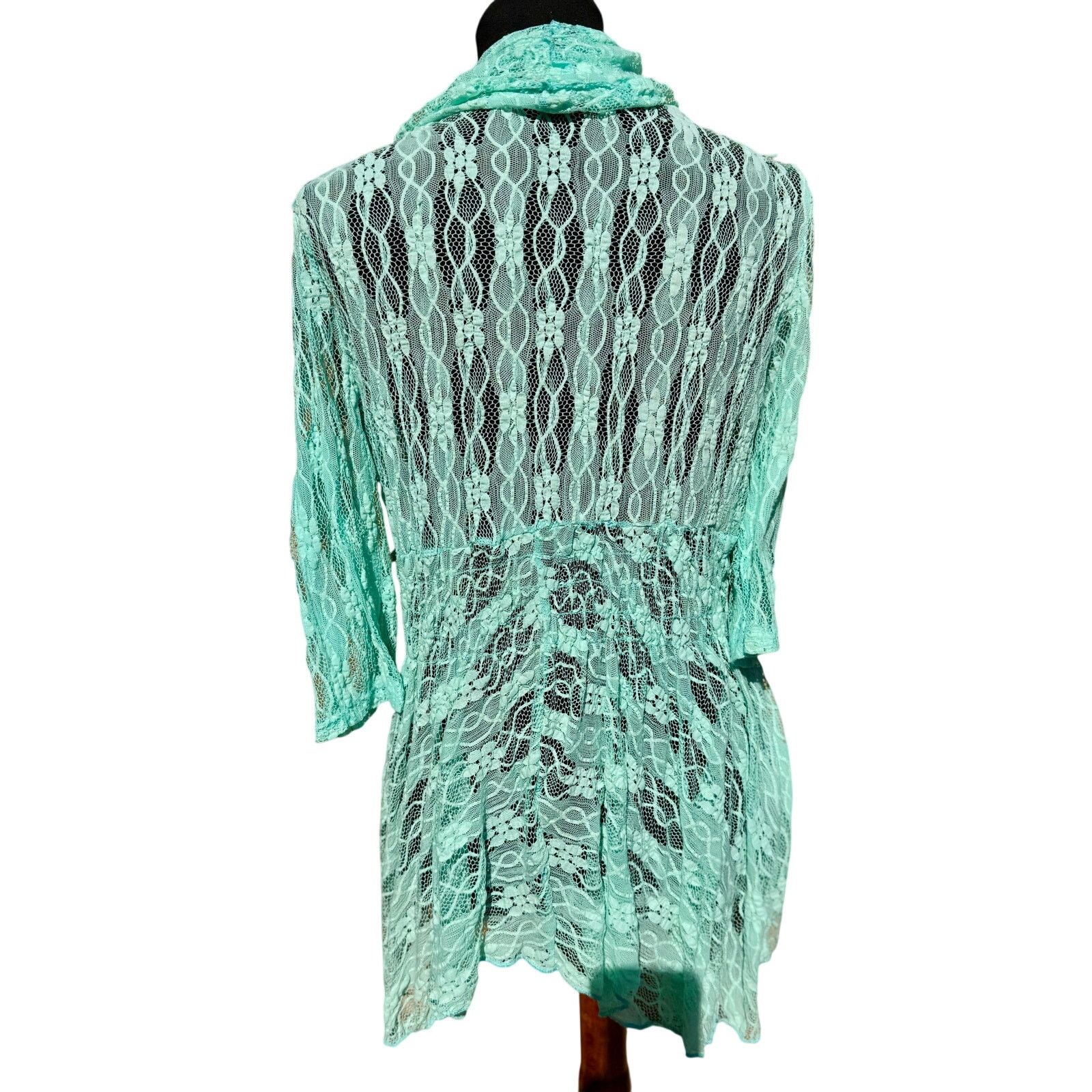 Other Lady Noiz Lace Cardigan | Mint Green | Size XL Size XL / US 12-14 / IT 48-50 - 4 Thumbnail
