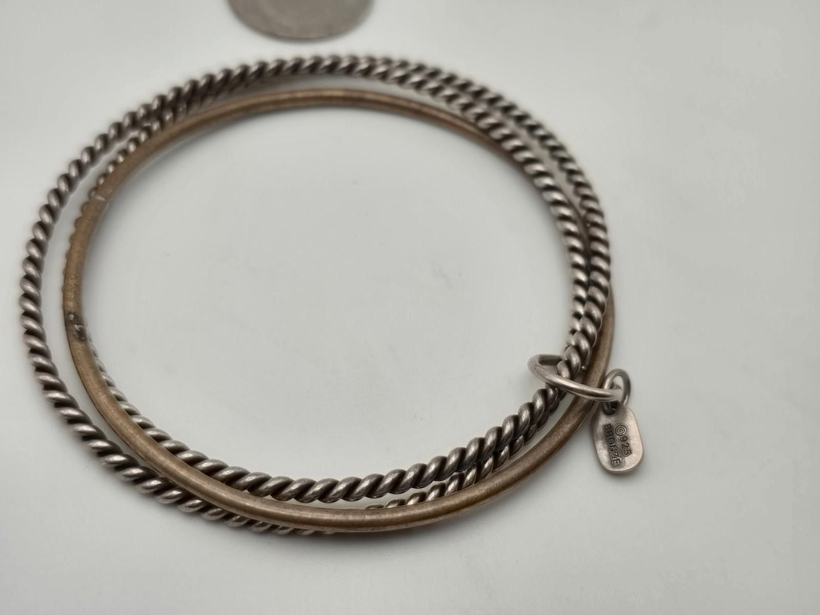 Other Vtg James Avery Sterling & Bronze Twisted Bangle Retired Size ONE SIZE - 1 Thumbnail