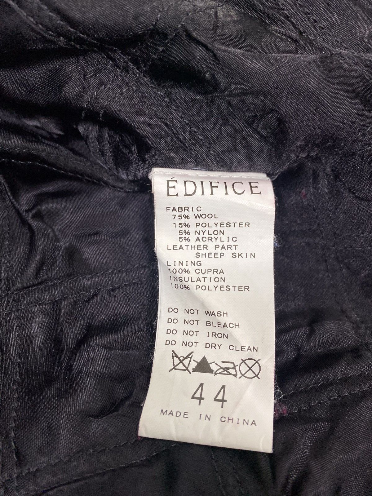 Designer × Edifice Japan A12 Edifice Double Colar Wool Sleeve Leather Jacket Size US S / EU 44-46 / 1 - 15 Thumbnail
