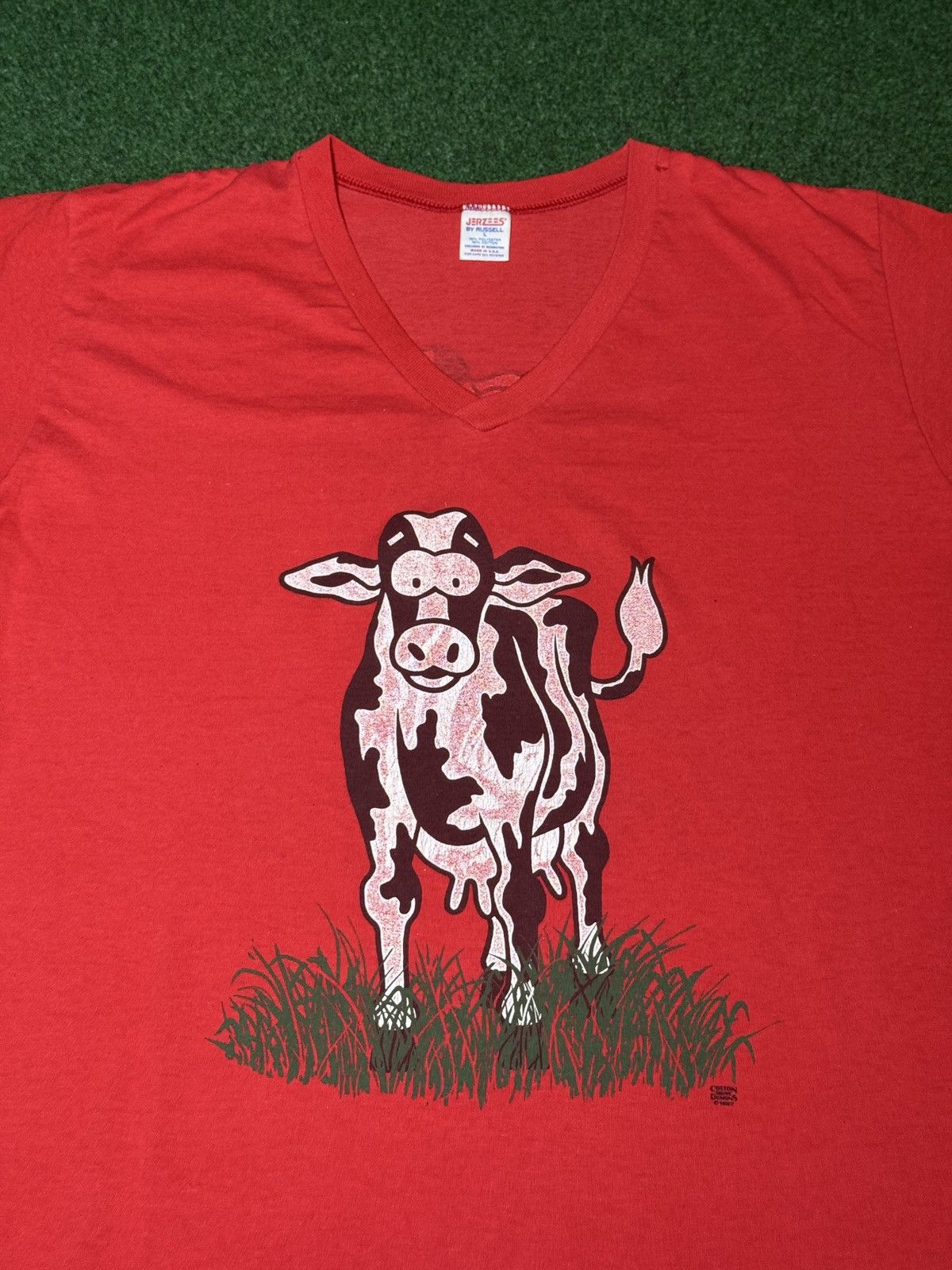 Jerzees Cow Sleep Shirt Nightgown XL Vintage 80s 90s Large Pajama Size L / US 10 / IT 46 - 2 Thumbnail