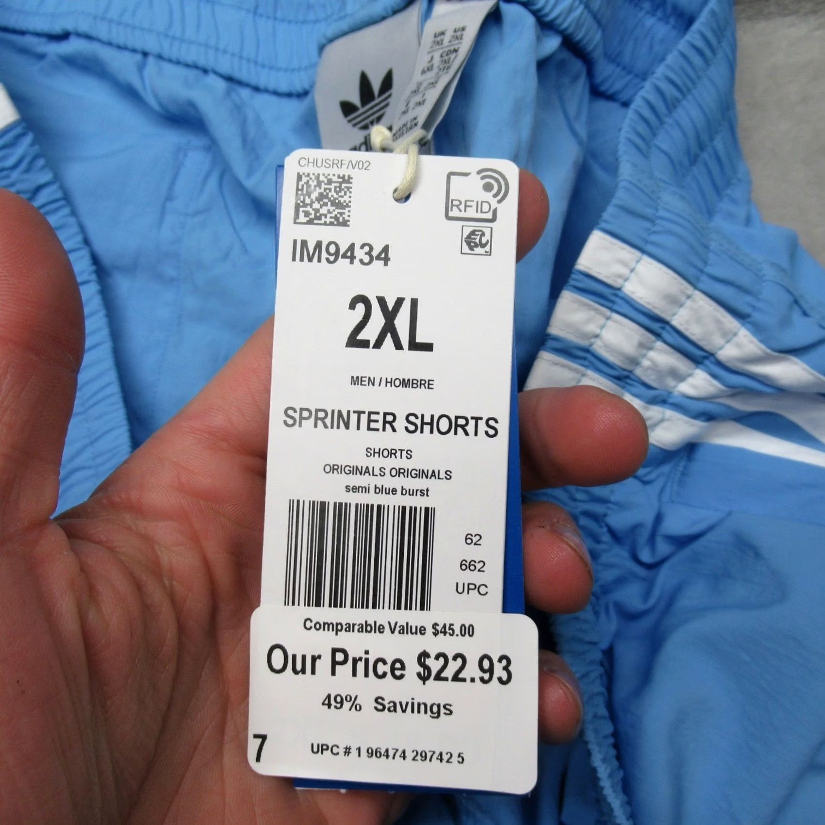 Adidas Adidas Shorts Mens 2XL Blue Drawstring Light Adicolor Sprinter Nylon Athletic Shorts Men 2XL Blue Striped 90s Style Size US 39 - 4 Thumbnail
