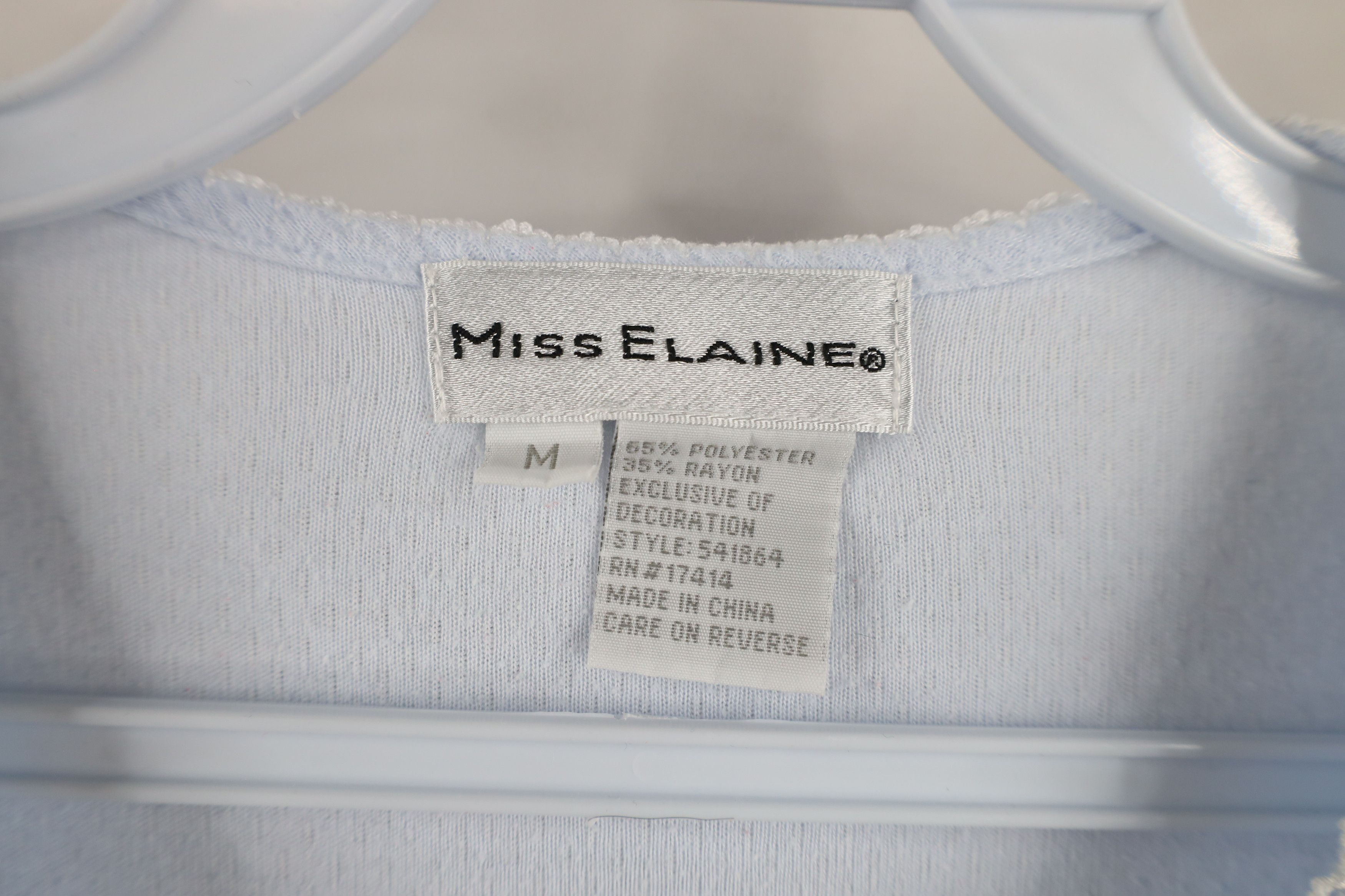 Vintage Vintage 90s Miss Elaine Lace Thermal Long Sleeve Night Gown Size M / US 6-8 / IT 42-44 - 9 Thumbnail