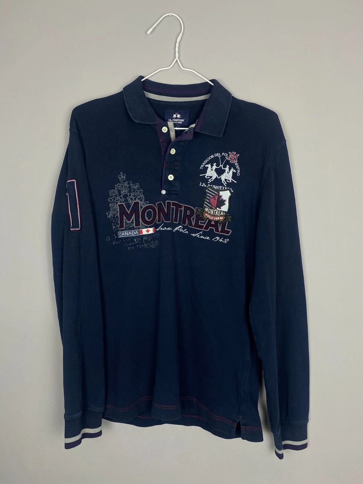 La Martina La Martina Montreal Canada Longsleeve Polo Rugby Shirt Size US L / EU 52-54 / 3 - 1 Thumbnail