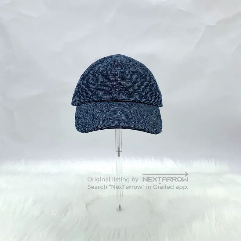 Louis Vuitton Louis Vuitton Navy blue logo full print cotton casual cap Size ONE SIZE - 3 Thumbnail