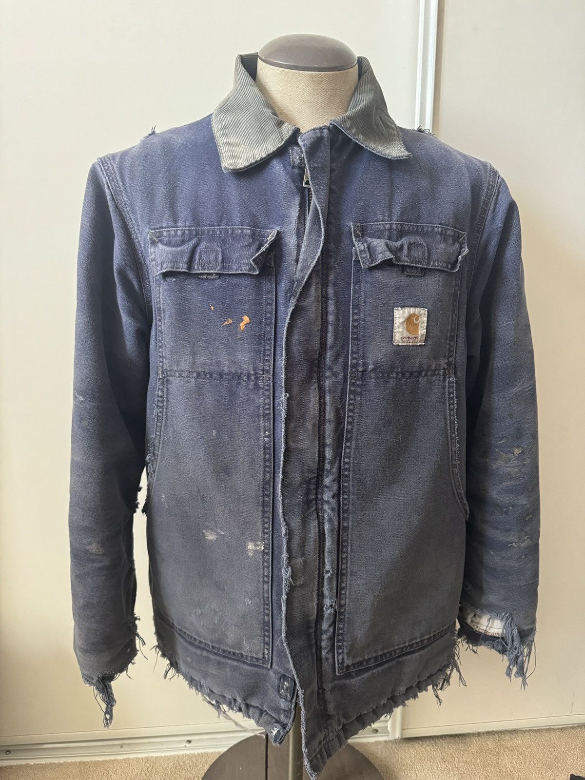 Carhartt Carhartt WIP Distressed Work Jacket Indigo Blue Size US XL / EU 56 / 4 - 1 Thumbnail