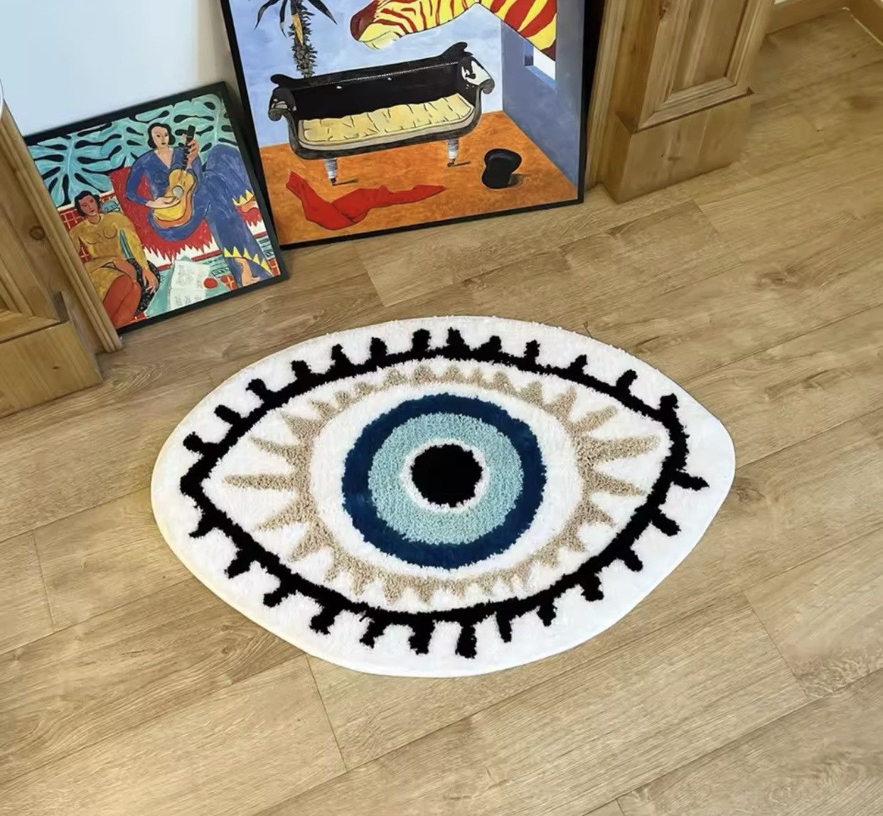 Japanese Brand White Evil Eye Rug Size ONE SIZE - 1 Thumbnail
