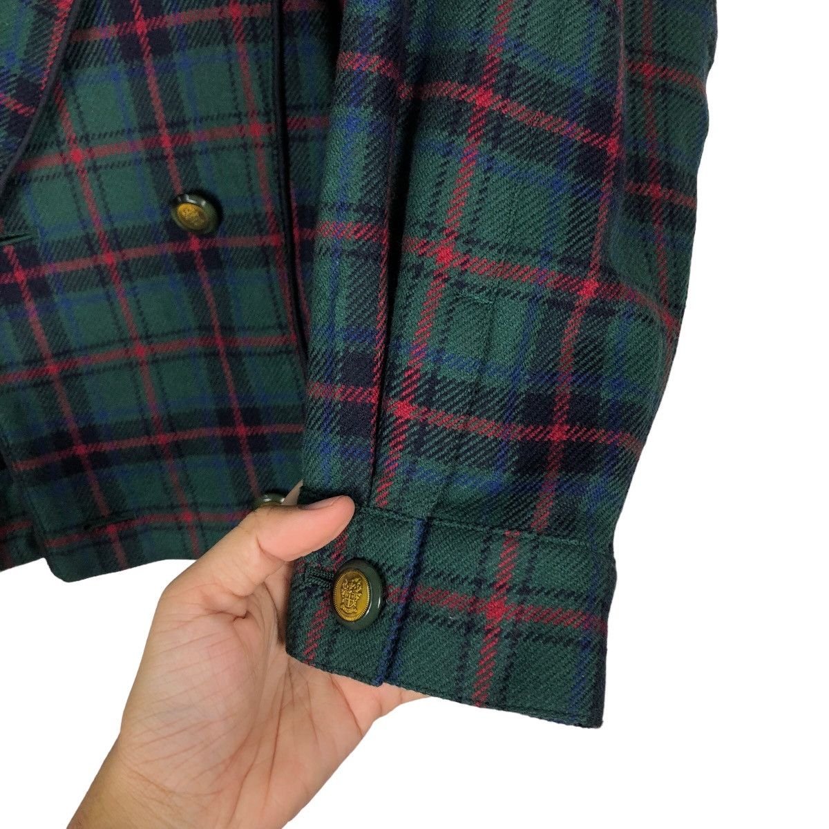 Japanese Brand 🔥Double Breast Wool Bomber Jacket Daks London Tartan Design Size US L / EU 52-54 / 3 - 15 Thumbnail