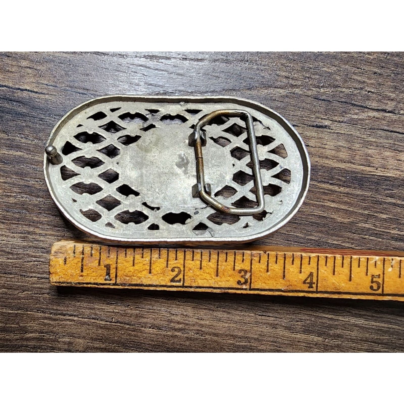 Vintage VINTAGE 1980s Western Faux Turquoise Rhinestone Belt Buckle Silver Rockabilly Womens Size ONE SIZE - 3 Thumbnail