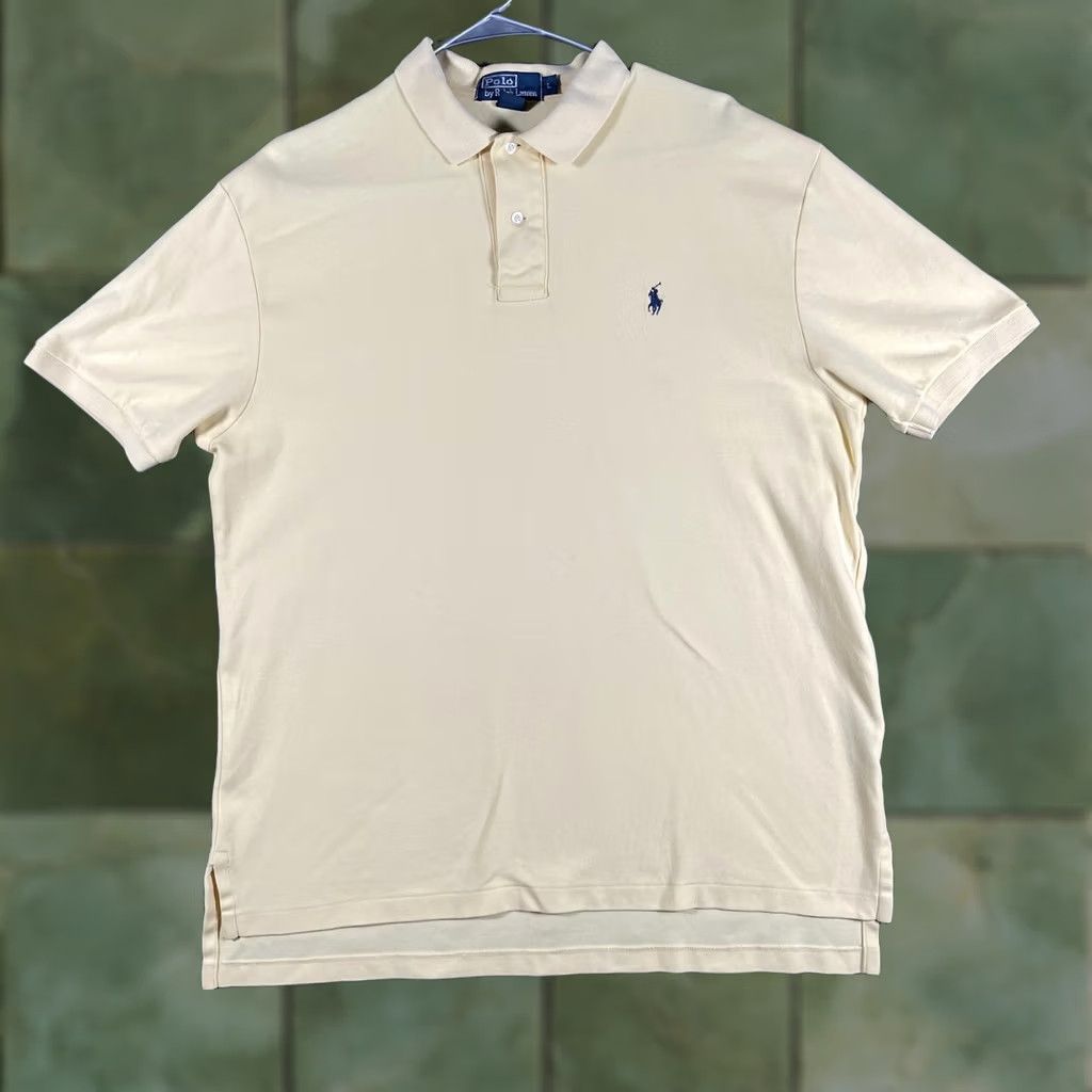 Polo Ralph Lauren Polo by Ralph Lauren Polo Shirt Mens Large Yellow Short Sleeve Cotton Pony Logo Button V-neck? Size US L / EU 52-54 / 3 - 1 Thumbnail