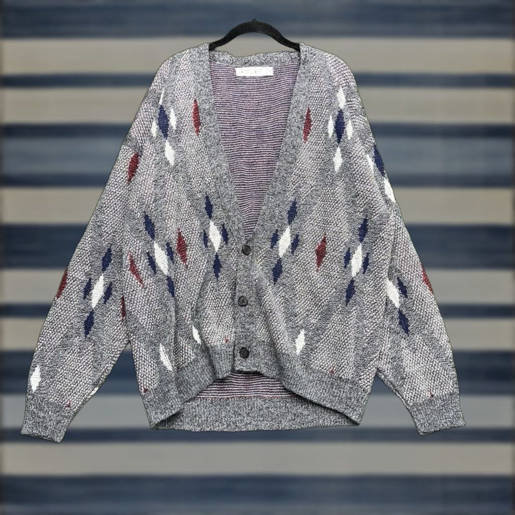 Jantzen VINTAGE Jantzen Cardigan Sweater Mens LT Gray Knit 2000s USA Casual Long Sleeve V-Neck Size US L / EU 52-54 / 3 - 1 Thumbnail