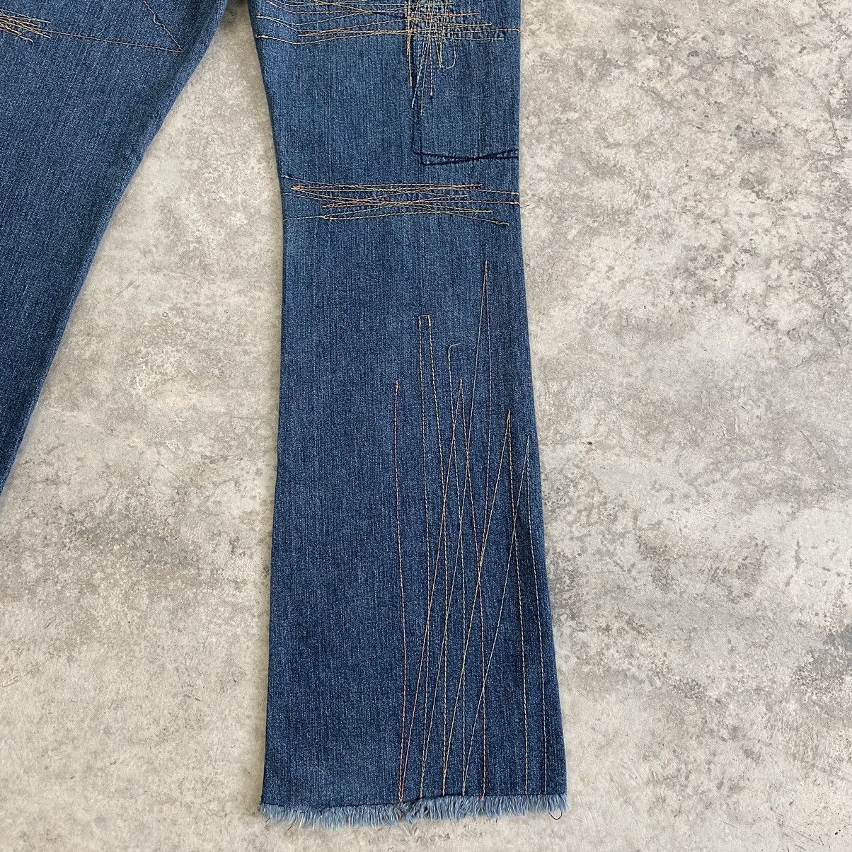 Hysteric Glamour × Vintage VTG 90’s HG Artisanal Zigzag Flared Denim Jeans Size US 27 - 19 Thumbnail