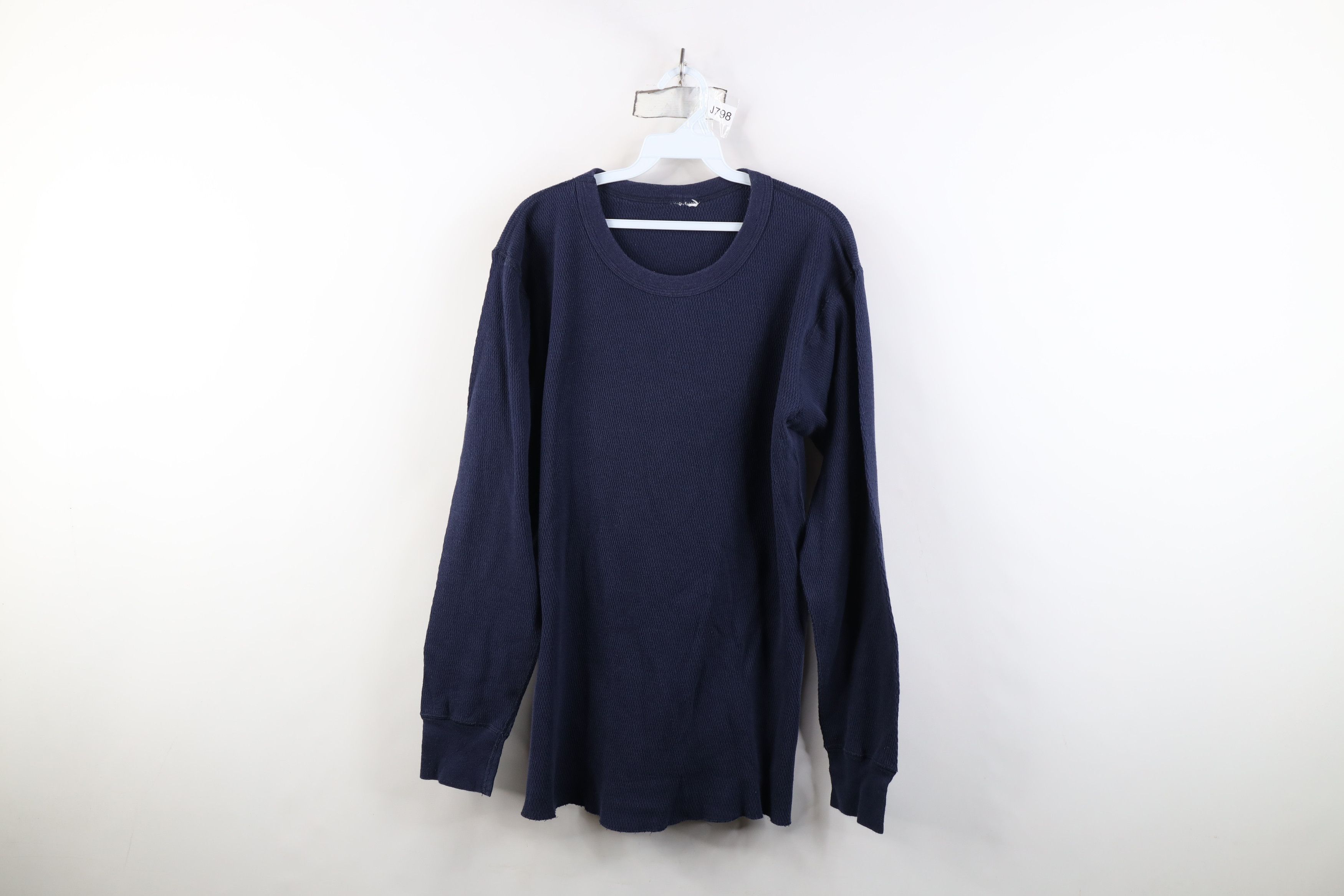 Vintage Vintage 90s Streetwear Waffle Knit Long Sleeve T-Shirt Size US L / EU 52-54 / 3 - 1 Thumbnail