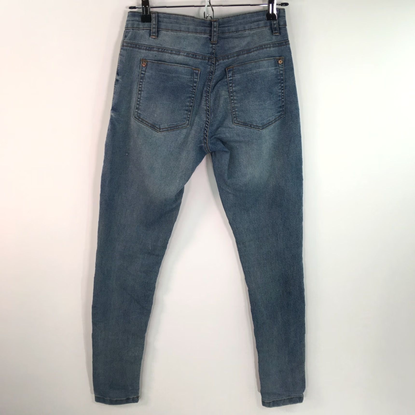 Denime The Jegging Mid Rise Womens Regular Fit Casual Blue Denim Stretch Jeans Size 4 Size 27" / US 4 / IT 40 - 2 Thumbnail
