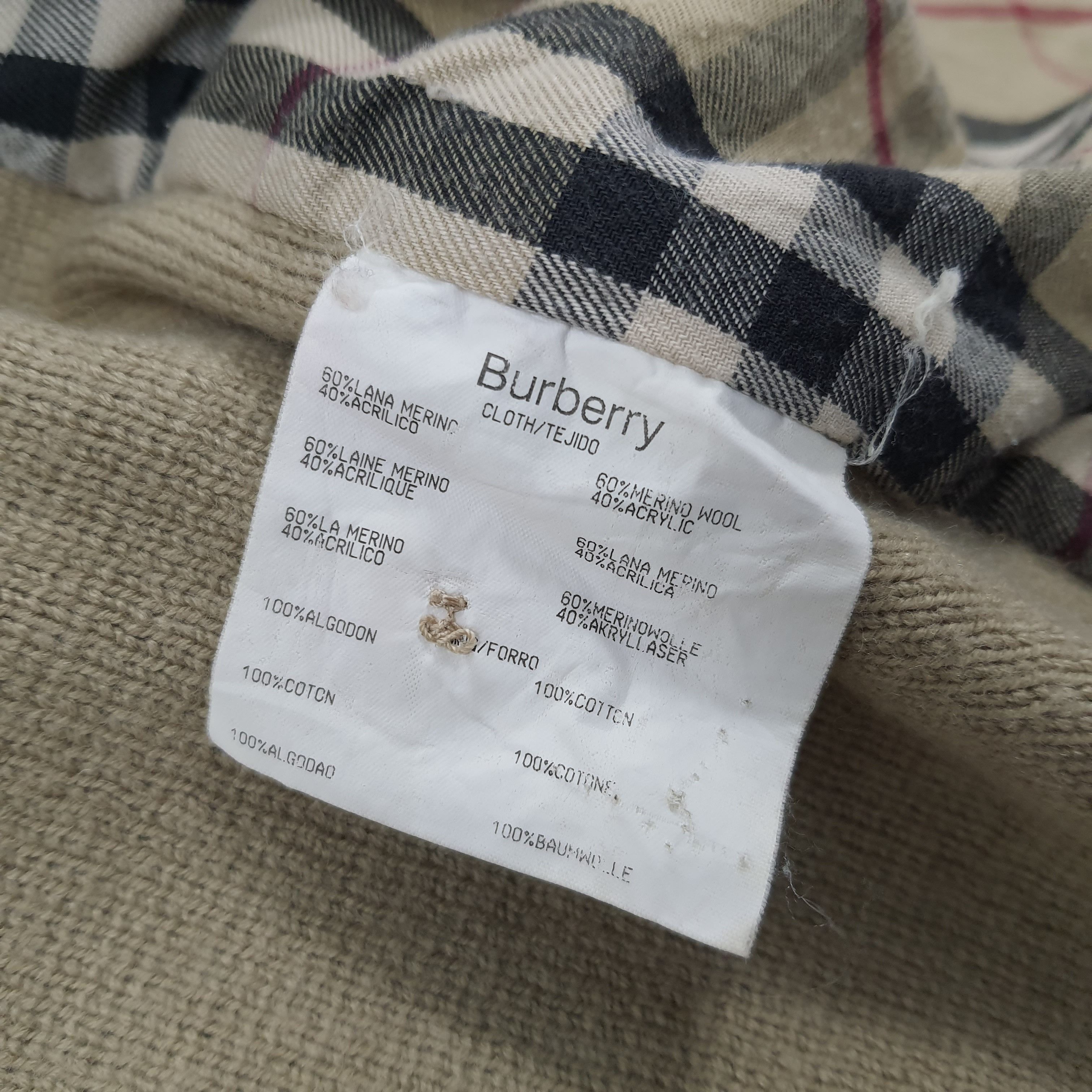 Burberry × Vintage Vintage Burberry London Nova Check Knitted Jacket Size US XL / EU 56 / 4 - 8 Thumbnail