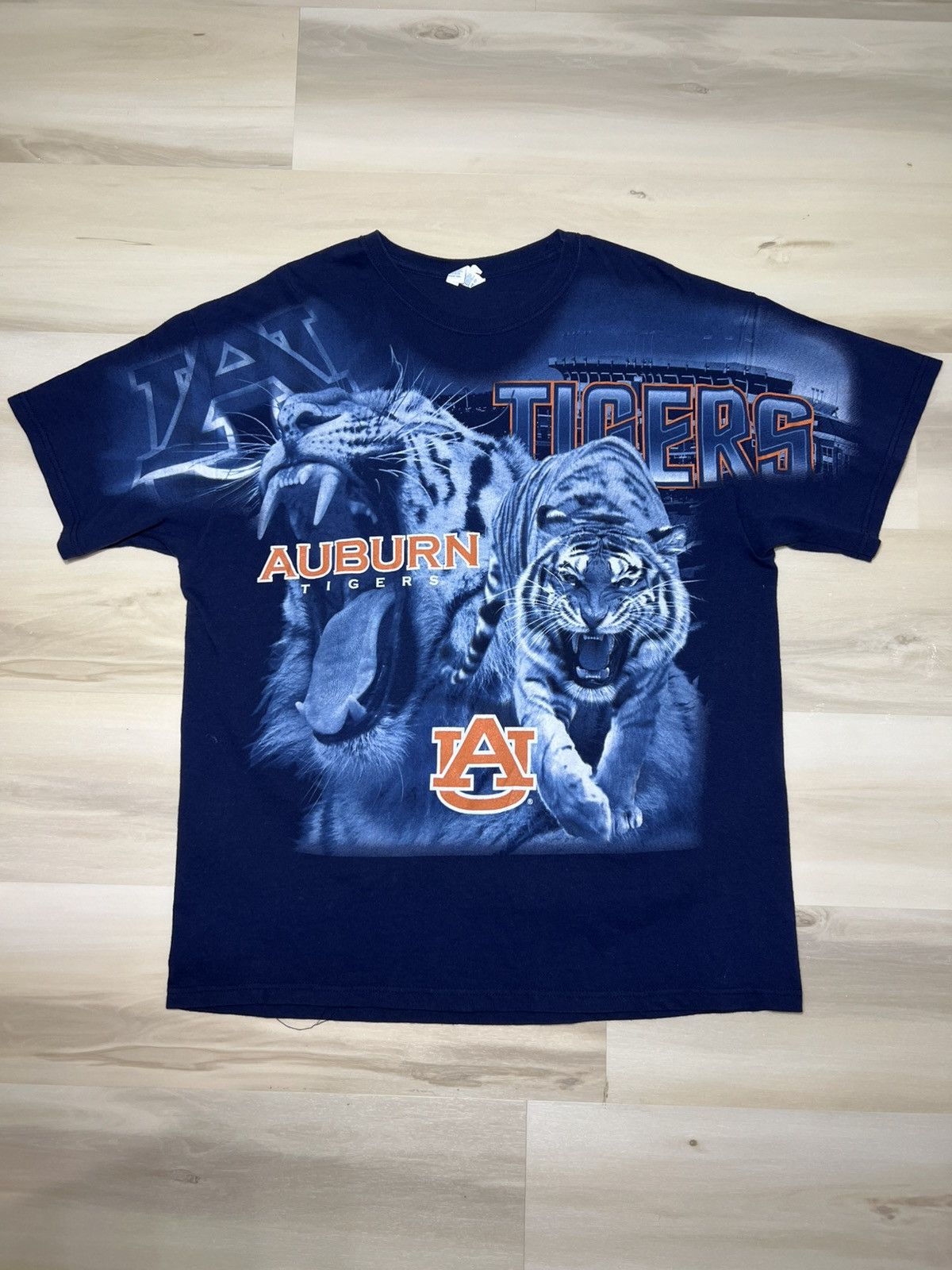 Vintage Auburn Tiger All Over Print War Eagle Delta Tag