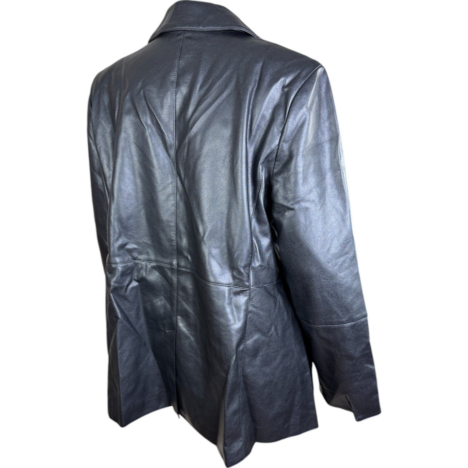 Other Dennis Basso Luxe Faux Leather Jacket Black Large Petite Size S / US 4 / IT 40 - 2 Thumbnail