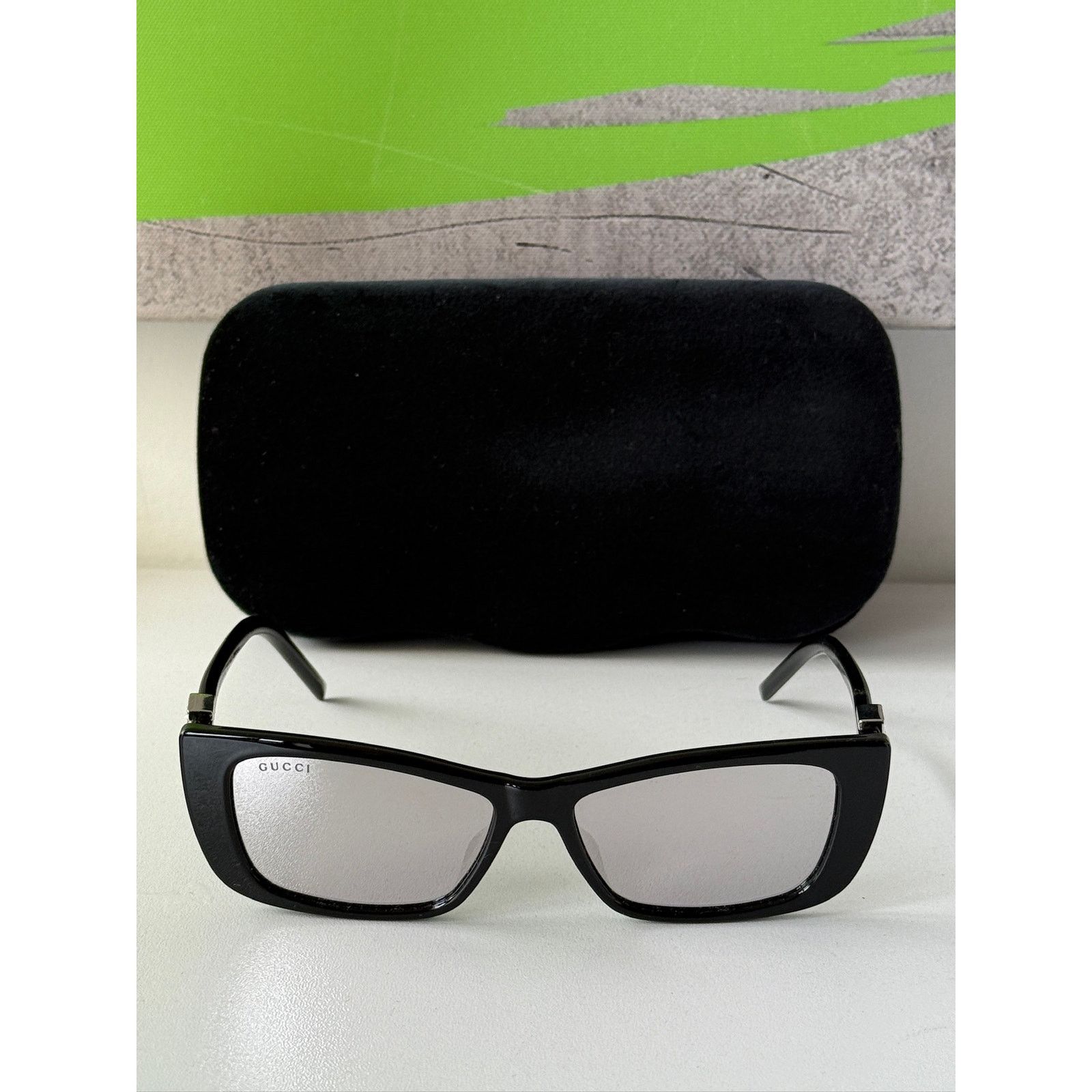 Gucci NEW Gucci GG1681S Black Silver Mirror Cat Eye Sunglasses Size ONE SIZE - 4 Thumbnail