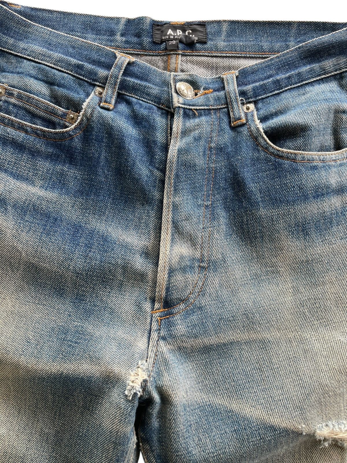 A.P.C. THRASHED❗️A.P.C DISTRESSED SELVEDGE DENIM Size US 28 / EU 44 - 6 Thumbnail