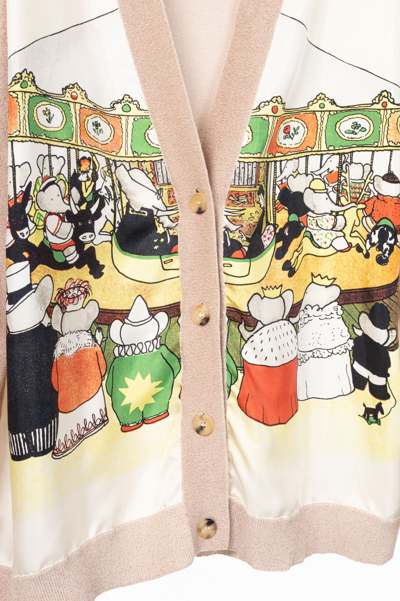 Lanvin Lanvin AW20 Pale Pink Babar-Print Lame-Knit Cardigan Size XL / US 12-14 / IT 48-50 - 7 Thumbnail
