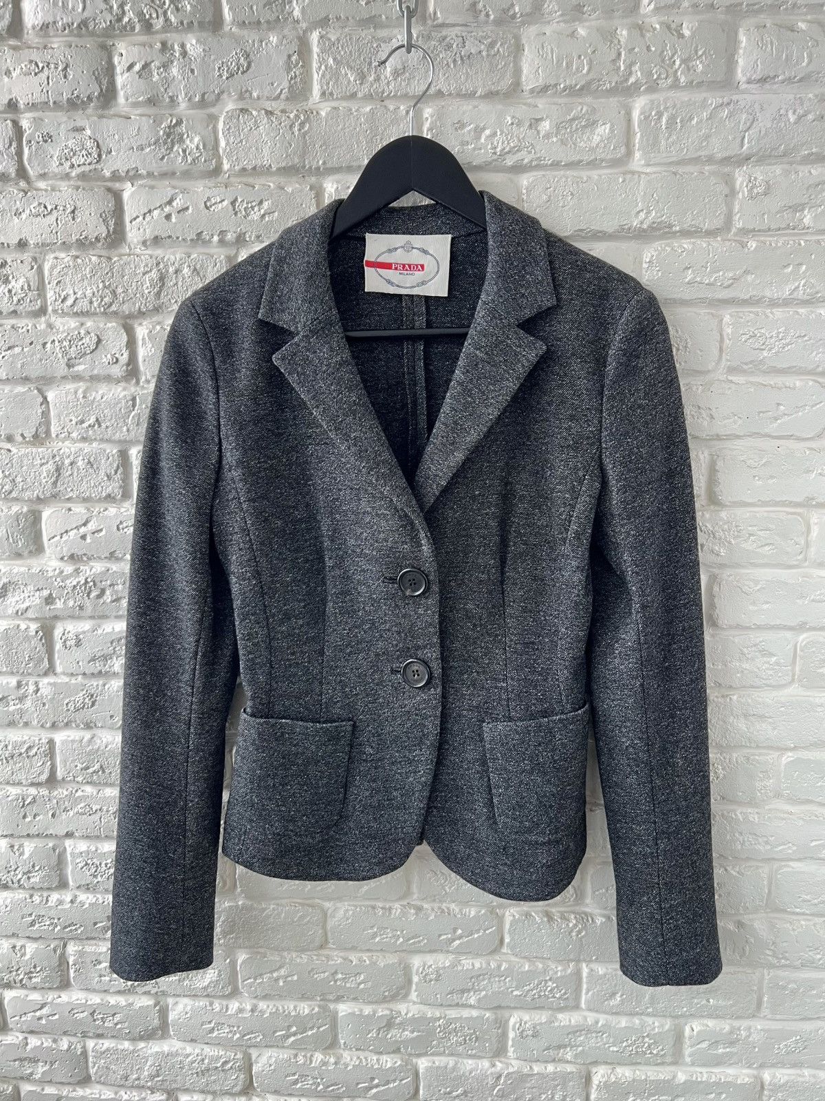 Prada Prada Milano Gray Wool Blazer Jacket Size M / US 6-8 / IT 42-44 - 1 Thumbnail