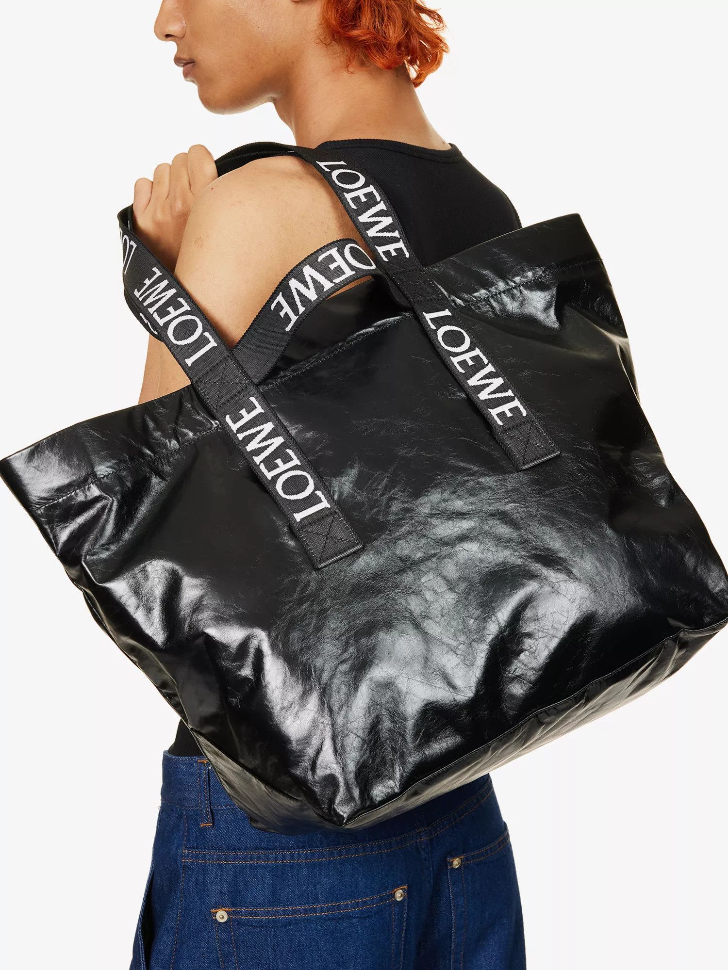 Loewe LOEWE Fold black twin handle lightweight leather tote bag Size ONE SIZE - 3 Thumbnail