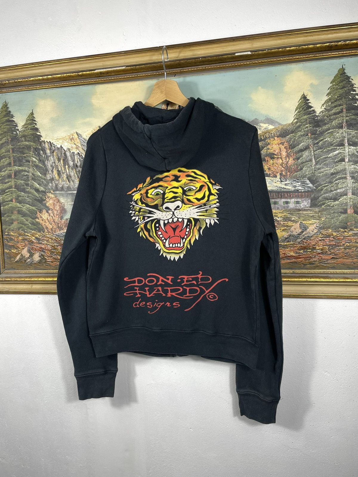 Christian Audigier × Ed Hardy × Vintage Ed Hardy Retro 00s Hoodie With Crystals Affliction Grunge Size US S / EU 44-46 / 1 - 6 Thumbnail