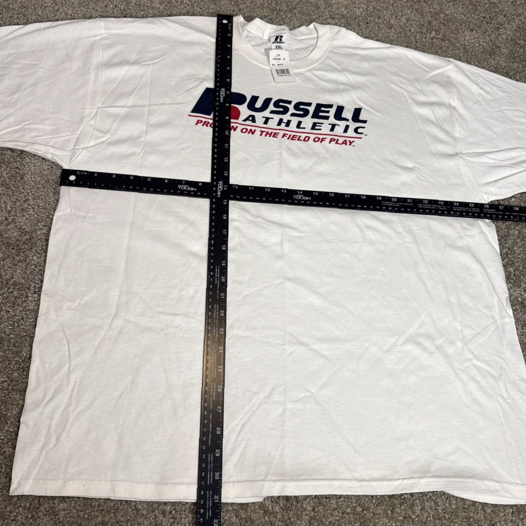 Russell Athletic VINTAGE Russell Athletic T-Shirt Men 2XL White NOS New With Tags Advertising Y2K Shirt Size US XXL / EU 58 / 5 - 7 Thumbnail