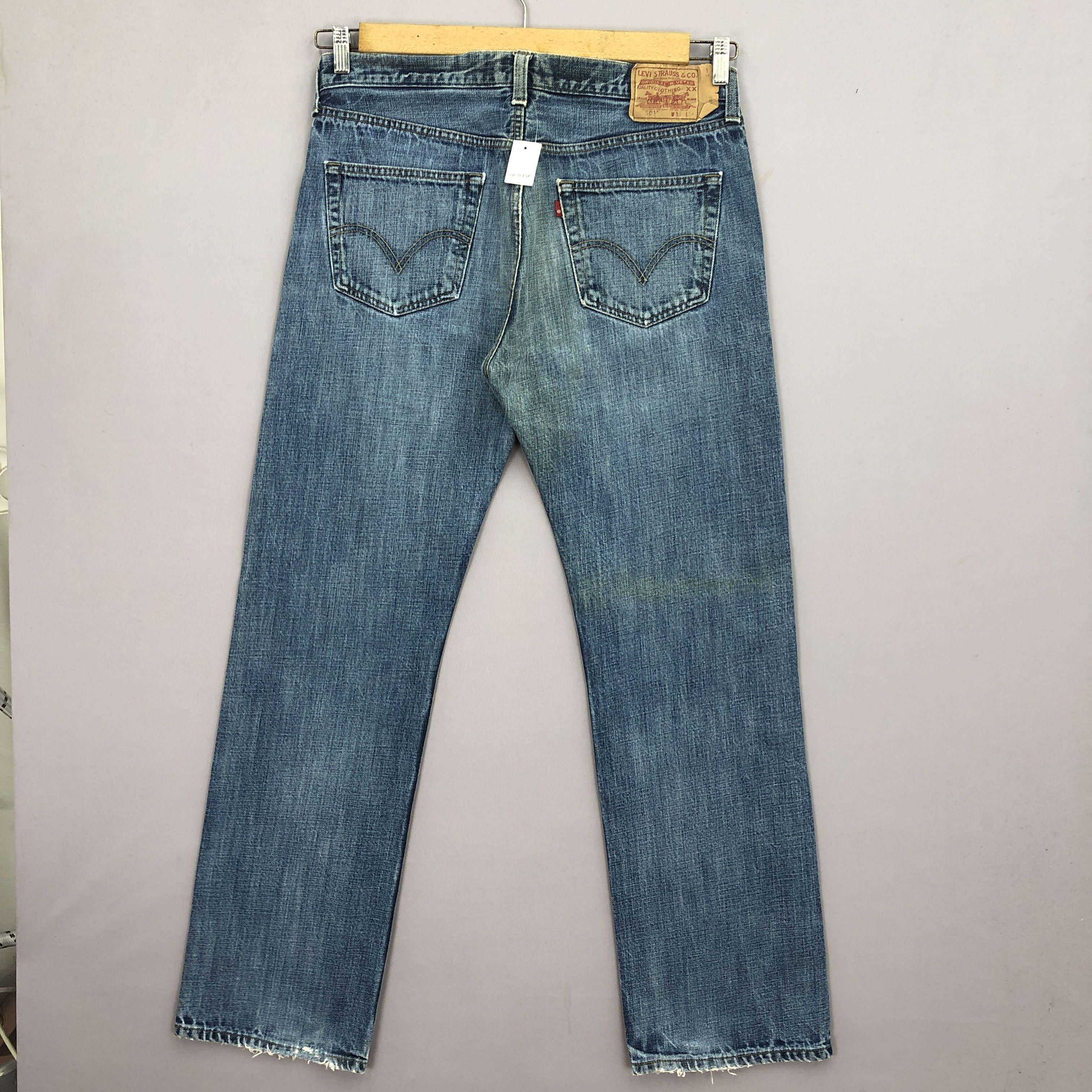Levi's Vintage Y2K Levis 501 Jeans Levi's Light Wash Faded Denim Size US 34 / EU 50 - 2 Thumbnail