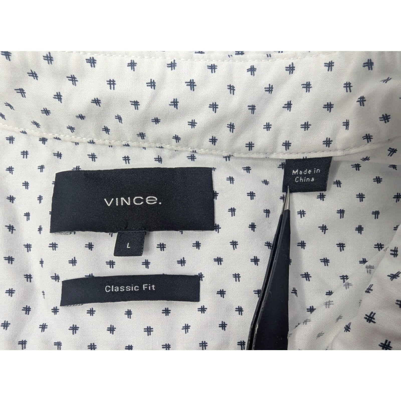 Vince Vince Shirt Men L White Lyocell Classic Fit Short Sleeve Button-Up Casual Size US L / EU 52-54 / 3 - 6 Thumbnail