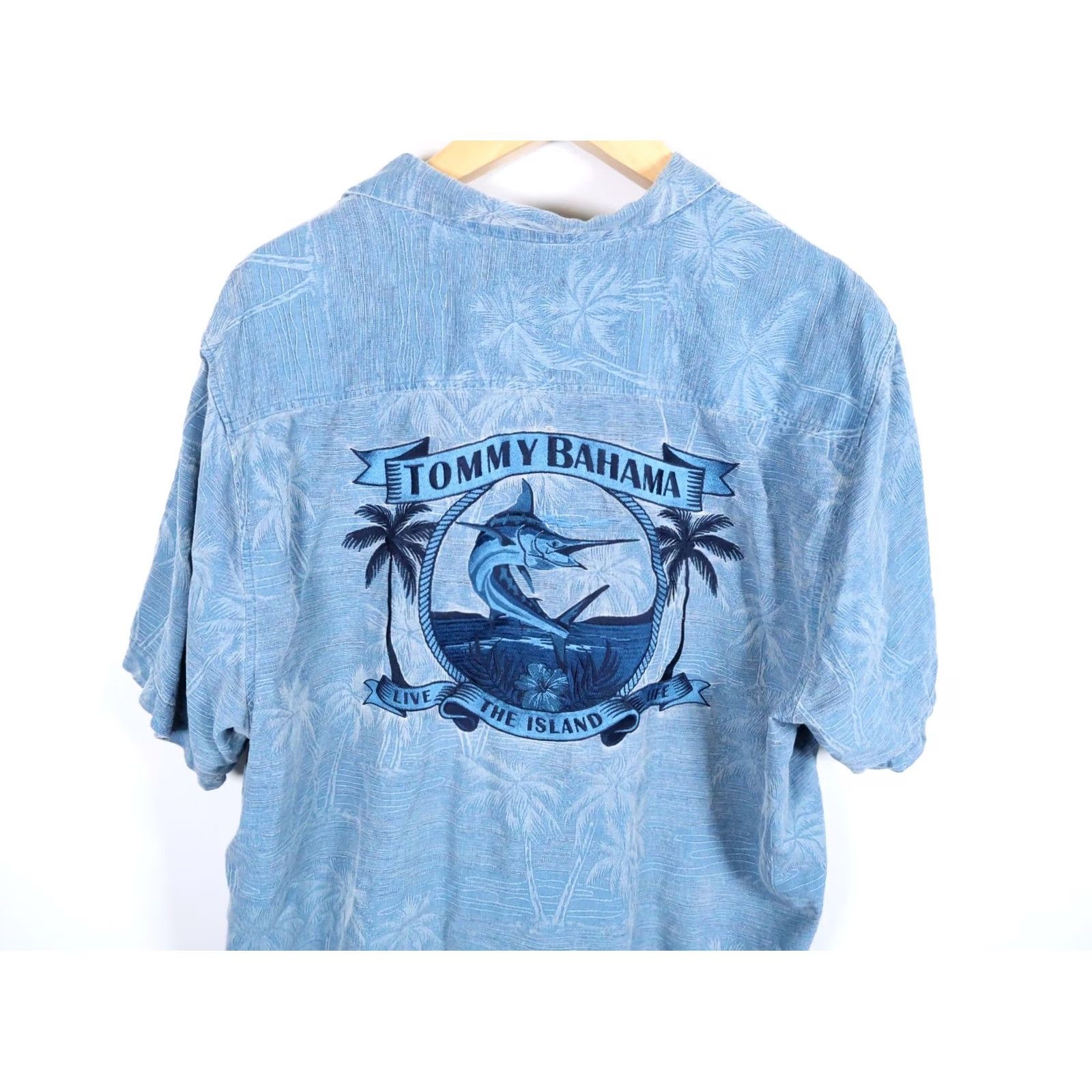 Tommy Bahama Tommy Bahama Silk Loop Collar Shirt Men's 2XL Blue Live Island Life Embroidered Size US XXL / EU 58 / 5 - 4 Thumbnail