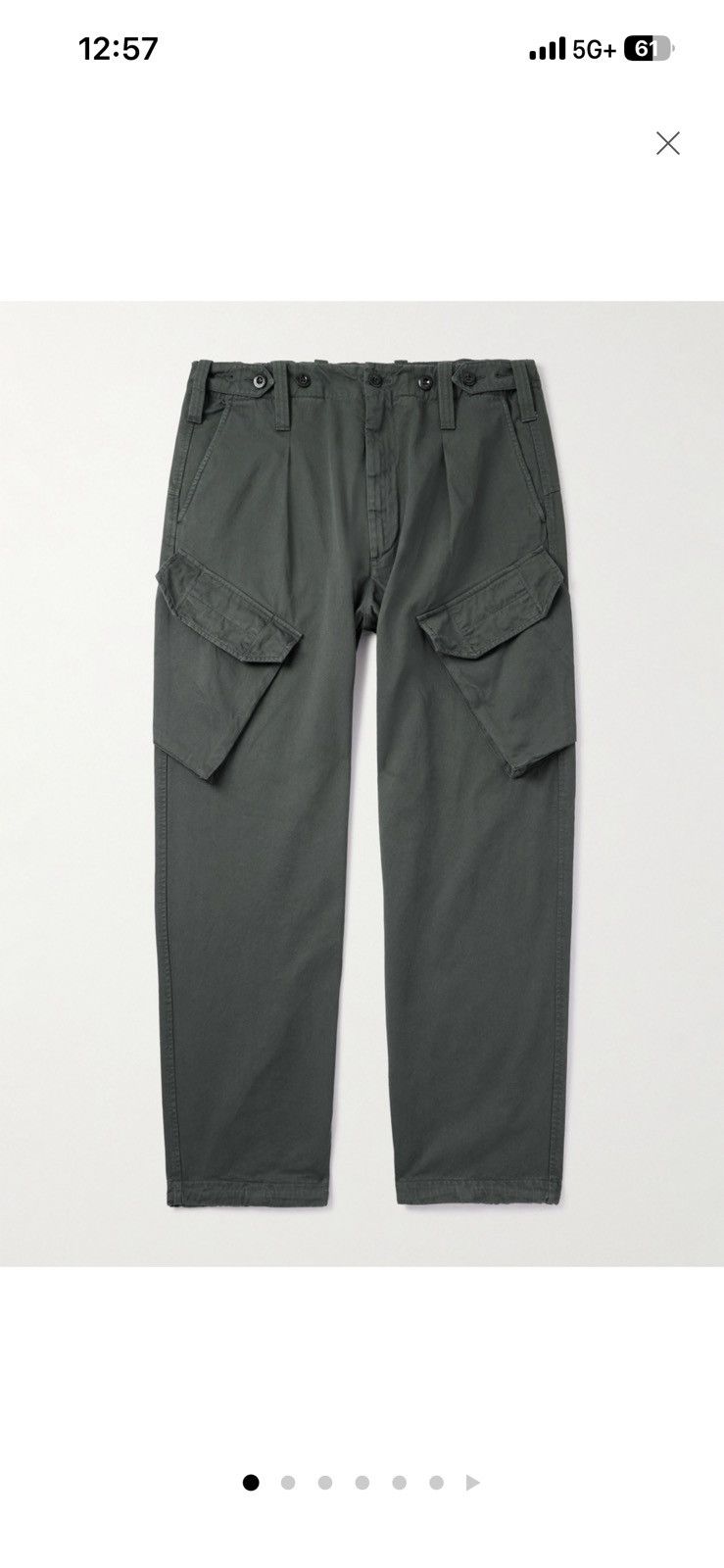 C.P. Company Wide-Leg Pleated Cotton-Garbardine Cargo Trouser Size US 32 / EU 48 - 7 Thumbnail