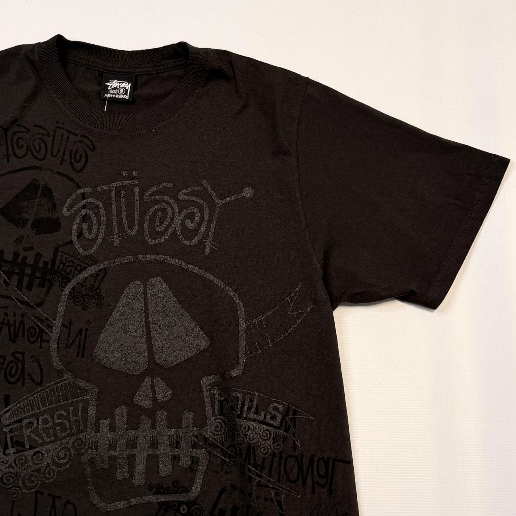 Vintage Stussy Shirt Mens S Faded Black Skulls Pig Dyed Tee Graphic Streetwear Size US S / EU 44-46 / 1 - 2 Thumbnail
