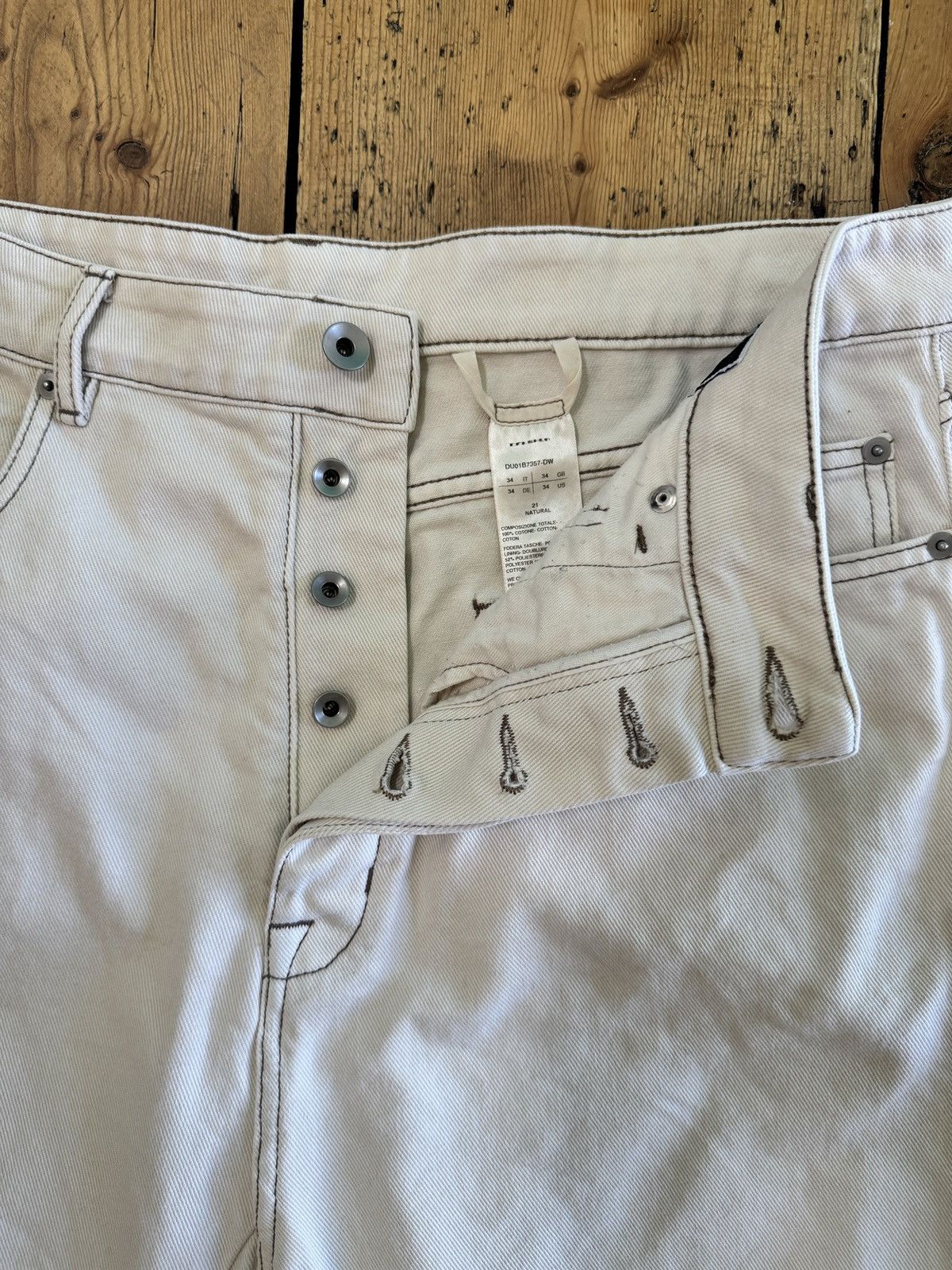 Rick Owens Drkshdw Fogachine cropped Collapse jeans in natural Size US 34 / EU 50 - 3 Thumbnail