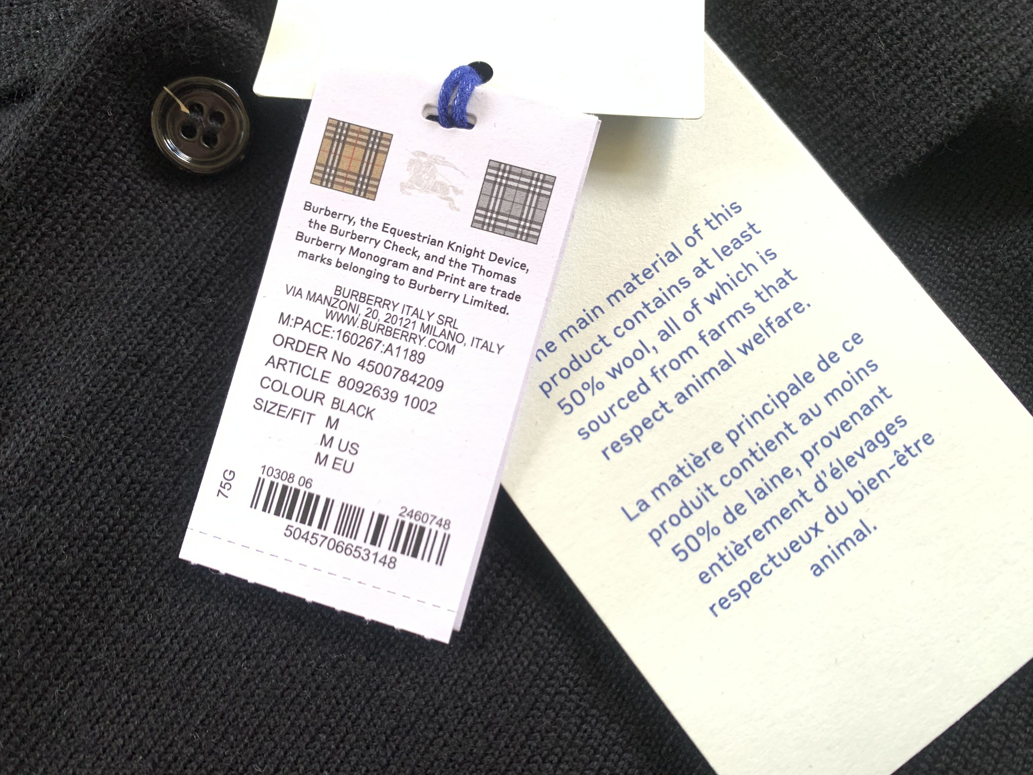 Burberry Mens Burberry Pace Long-Sleeve Wool Polo Shirt Size US M / EU 48-50 / 2 - 10 Thumbnail