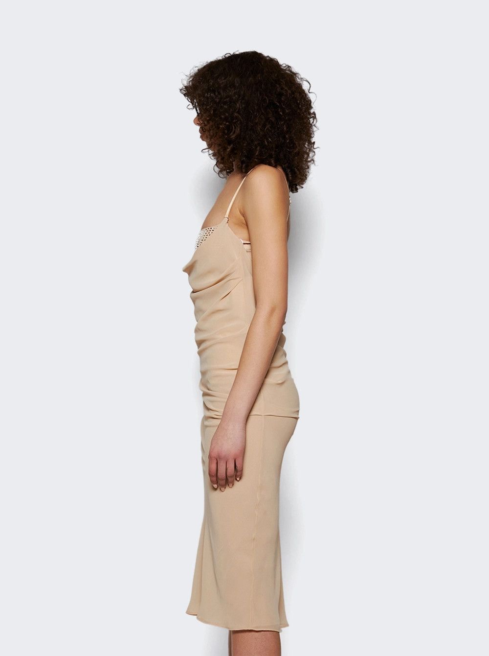 The Attico o1mle0526 Midi Dress in Neutrals Size S / US 4 / IT 40 - 3 Thumbnail
